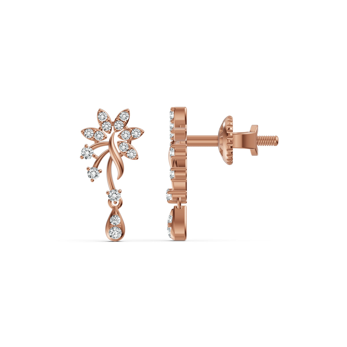 Radiant Blossom Diamond Drop Earrings