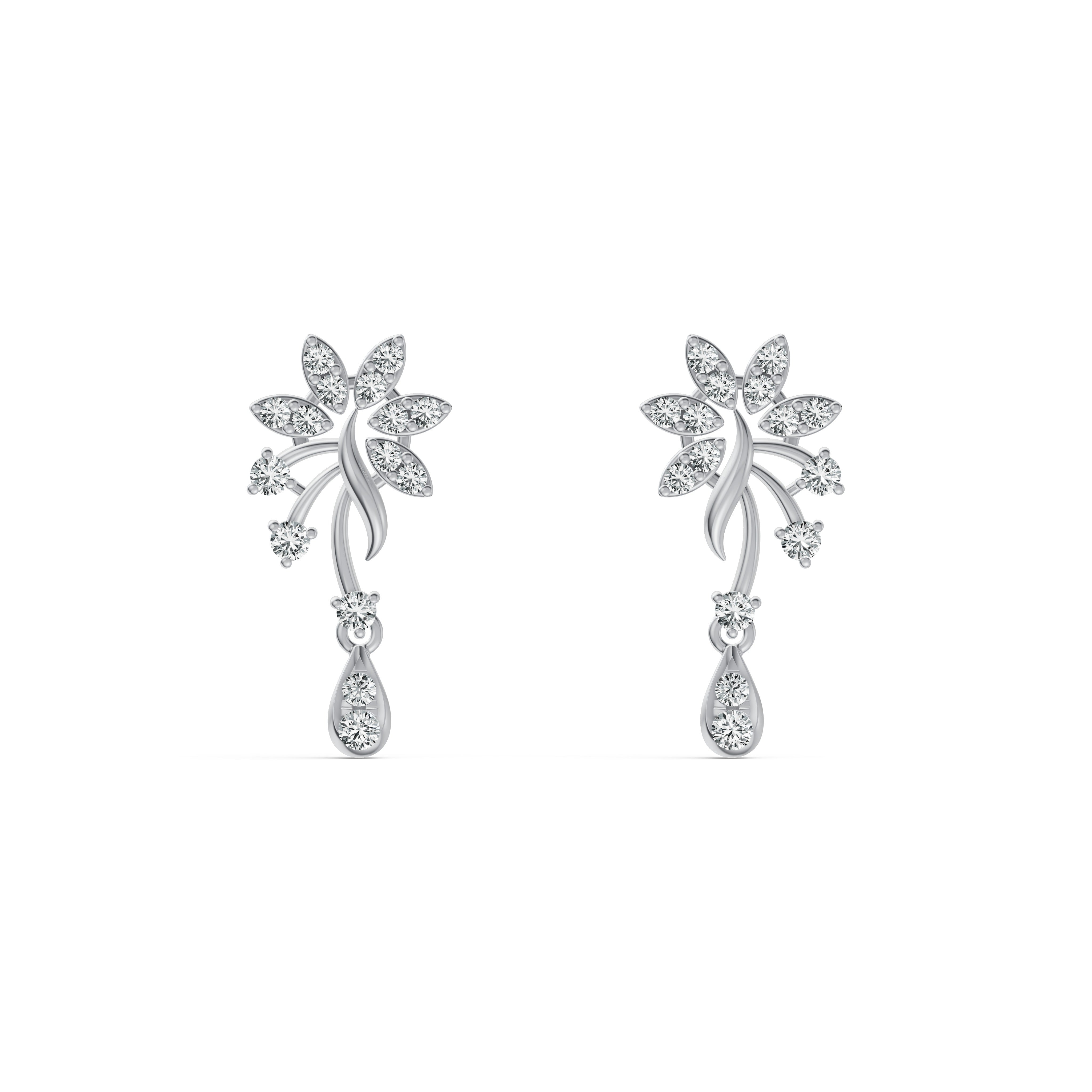 Radiant Blossom Diamond Drop Earrings