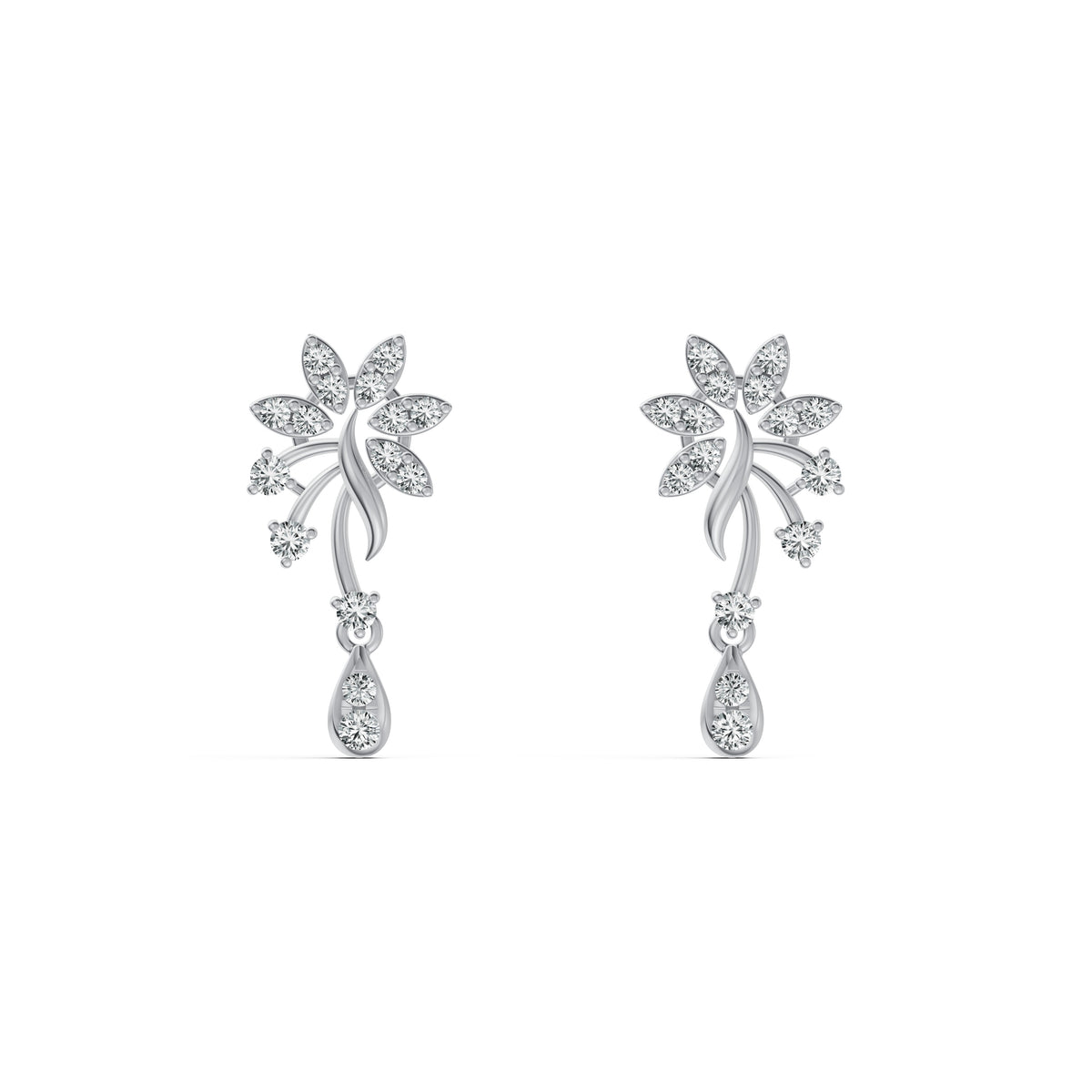 Radiant Blossom Diamond Drop Earrings