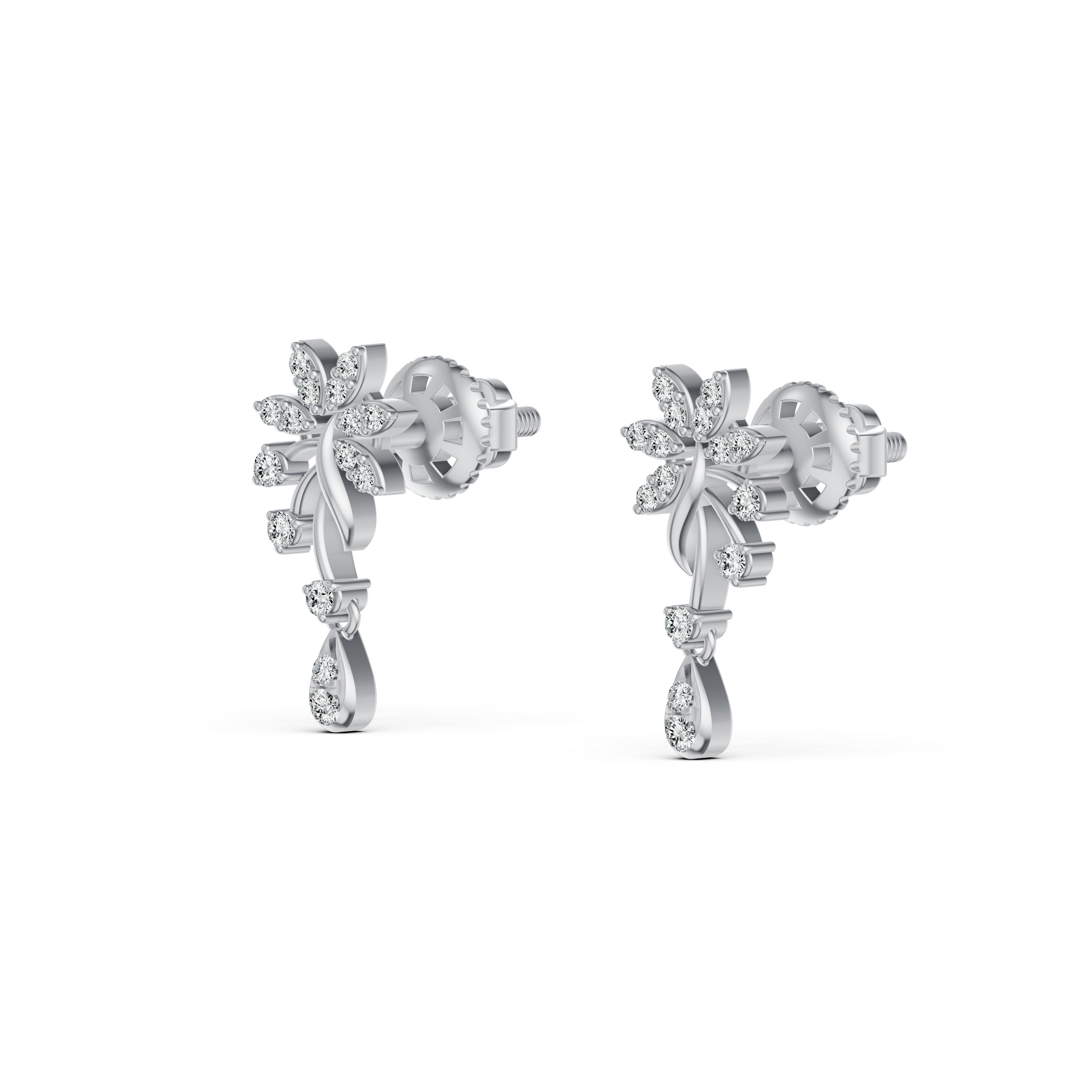 Radiant Blossom Diamond Drop Earrings