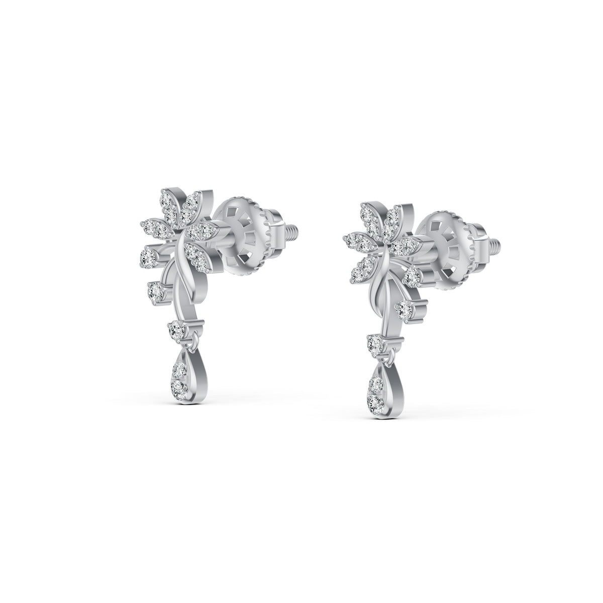 Radiant Blossom Diamond Drop Earrings