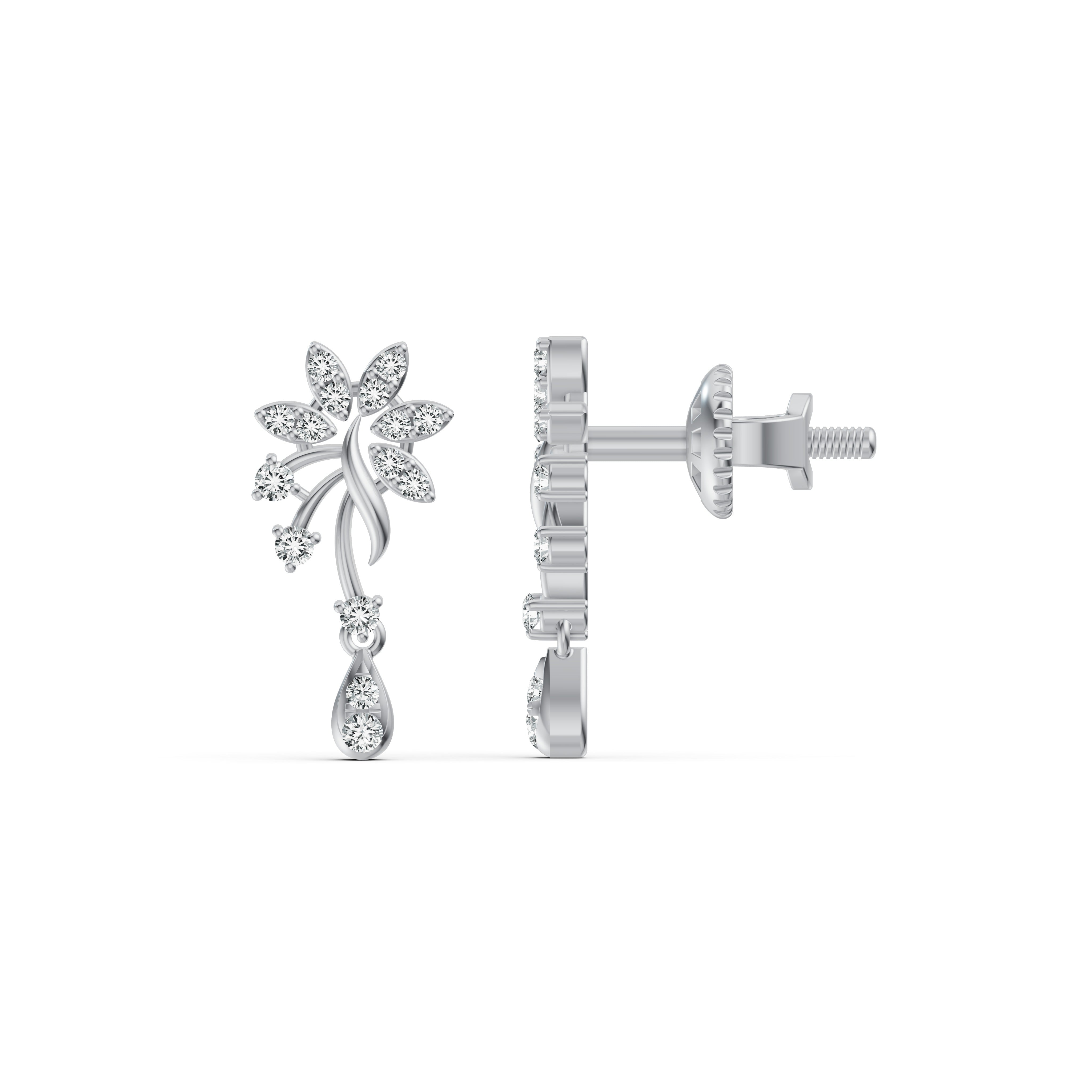Radiant Blossom Diamond Drop Earrings