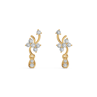 Blossom Vine Diamond Drop Earrings