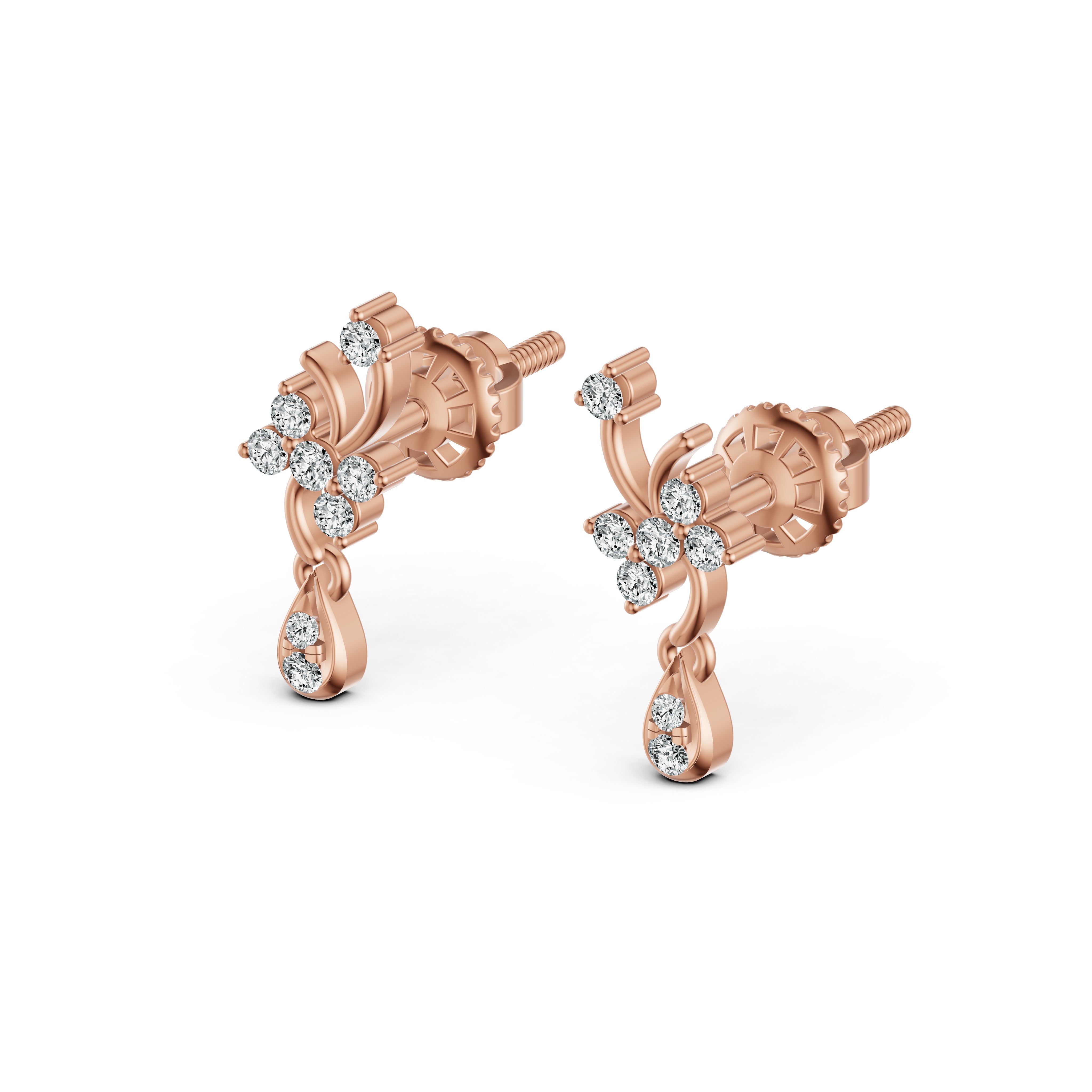 Blossom Vine Diamond Drop Earrings