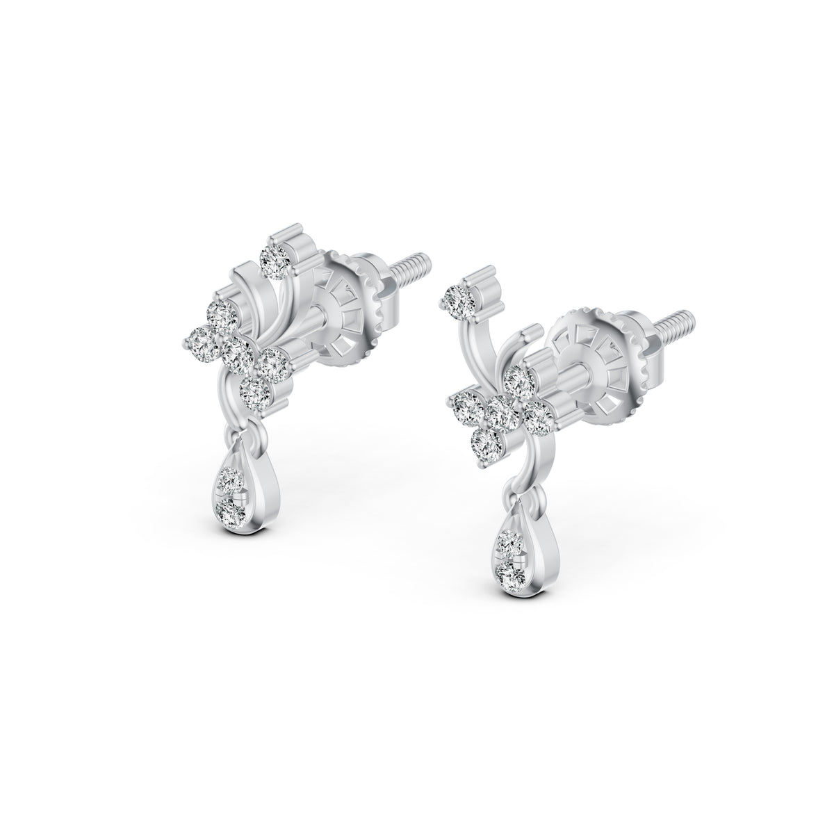 Blossom Vine Diamond Drop Earrings