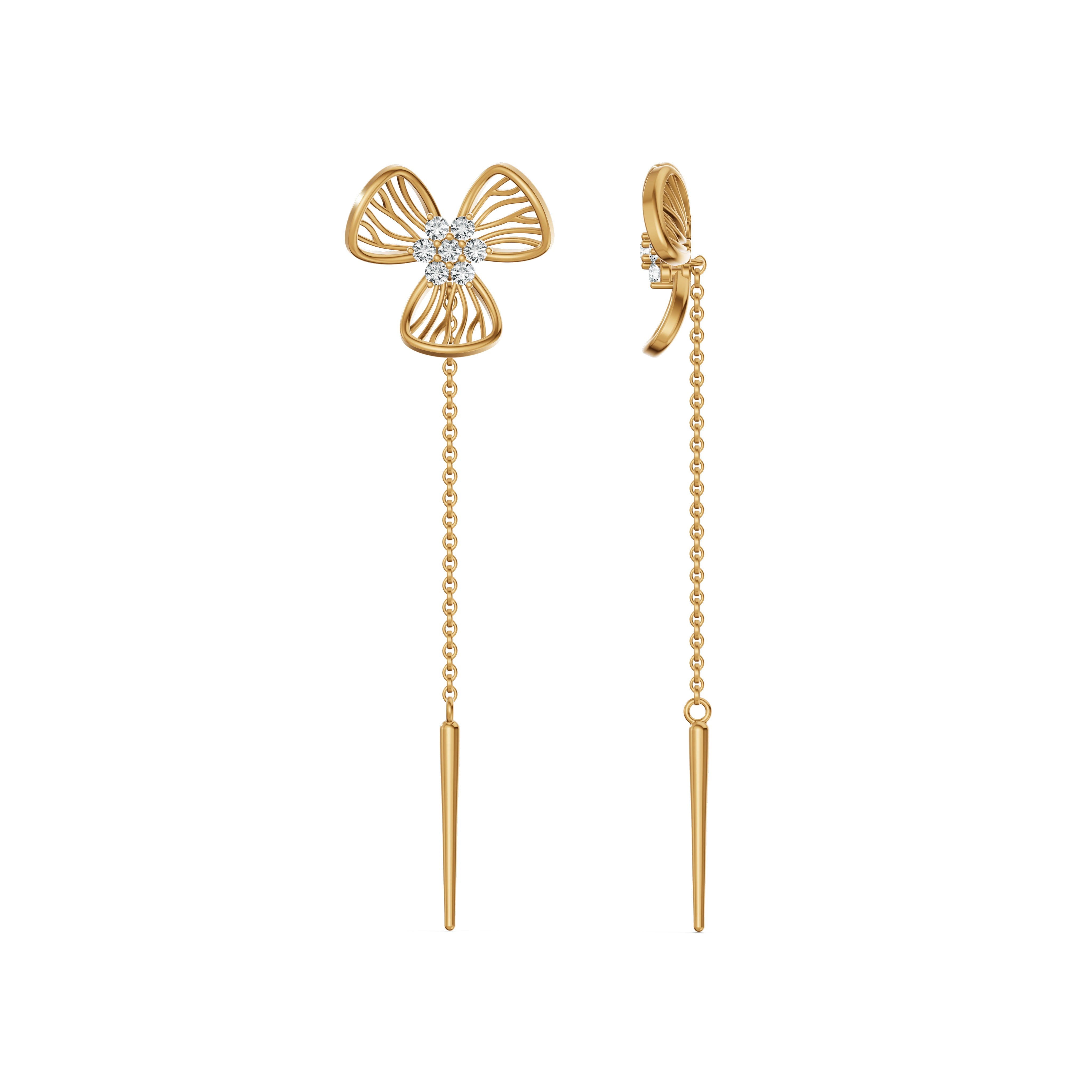 Flora Diamond Sui Dhaga Earrings