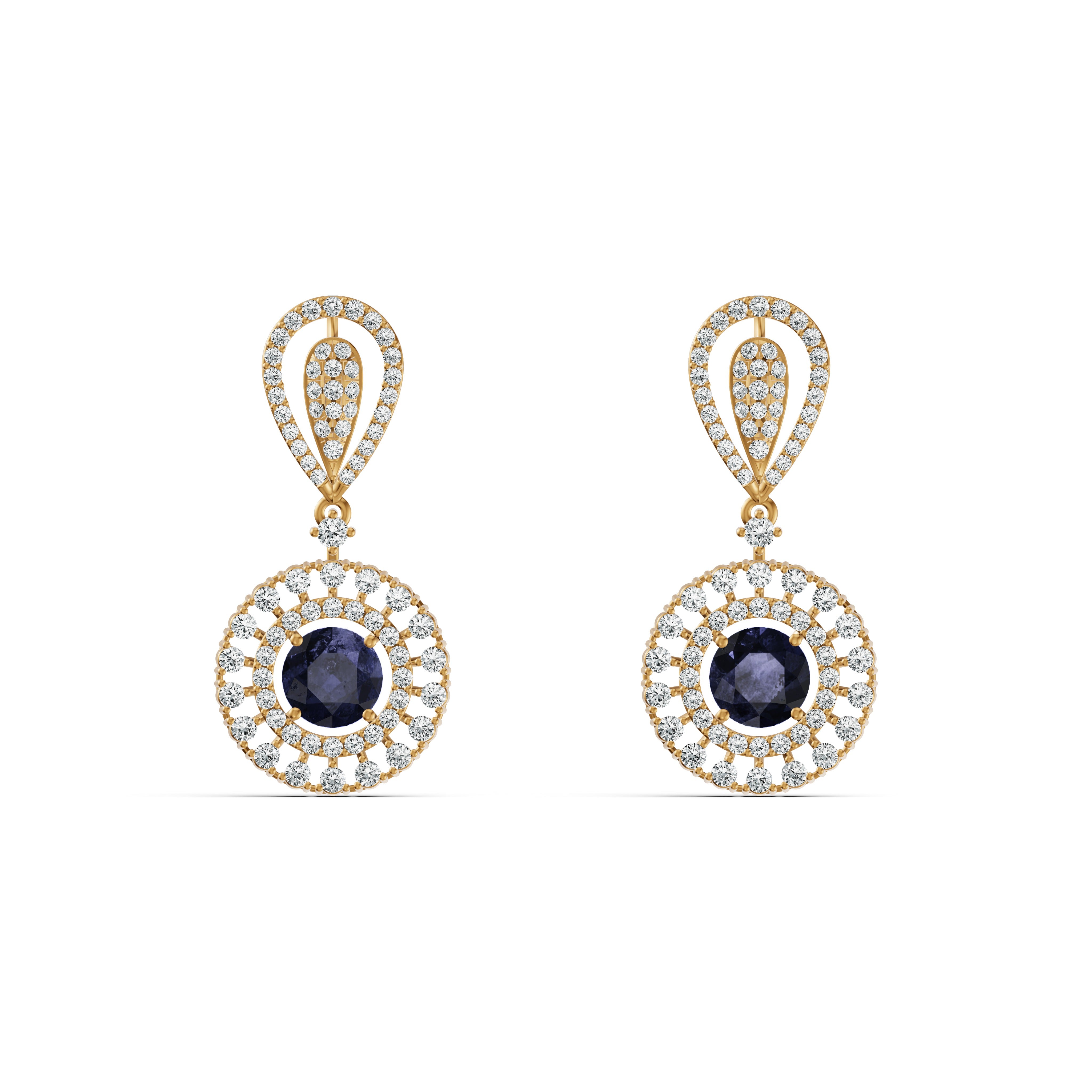 Twilight Blue Diamond Drop Earrings
