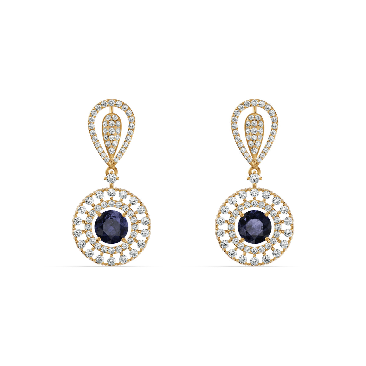 Twilight Blue Diamond Drop Earrings