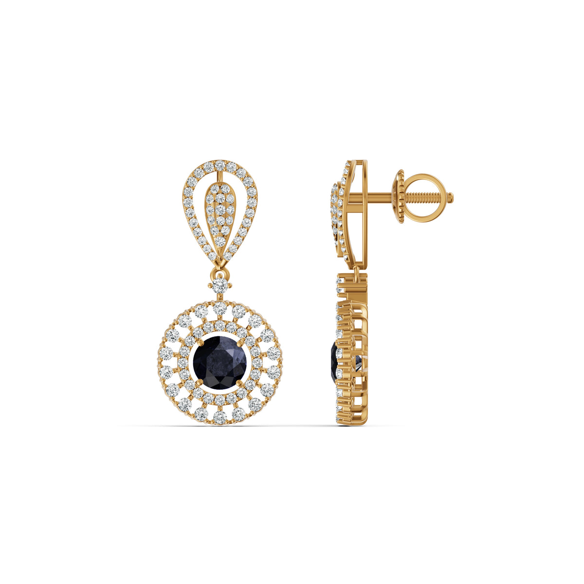 Twilight Blue Diamond Drop Earrings