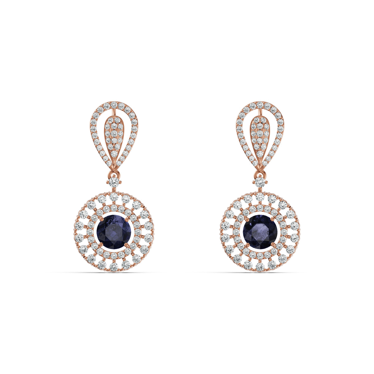 Twilight Blue Diamond Drop Earrings