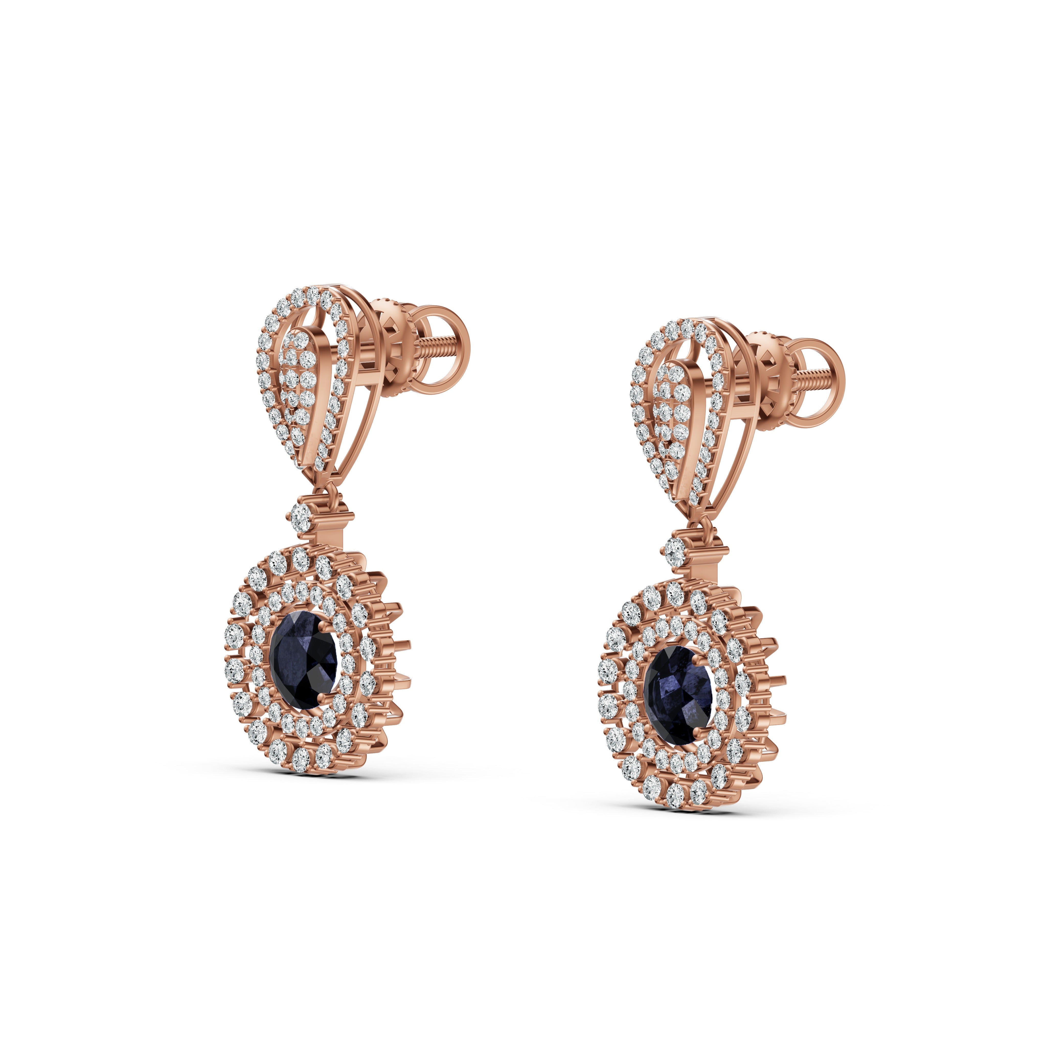 Twilight Blue Diamond Drop Earrings