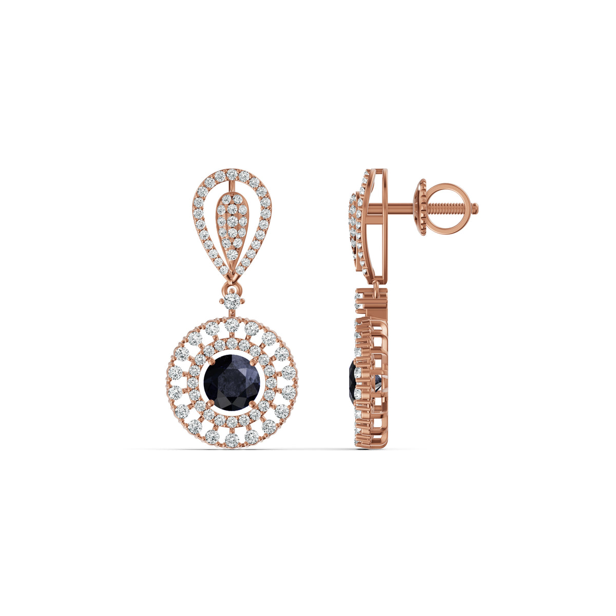Twilight Blue Diamond Drop Earrings