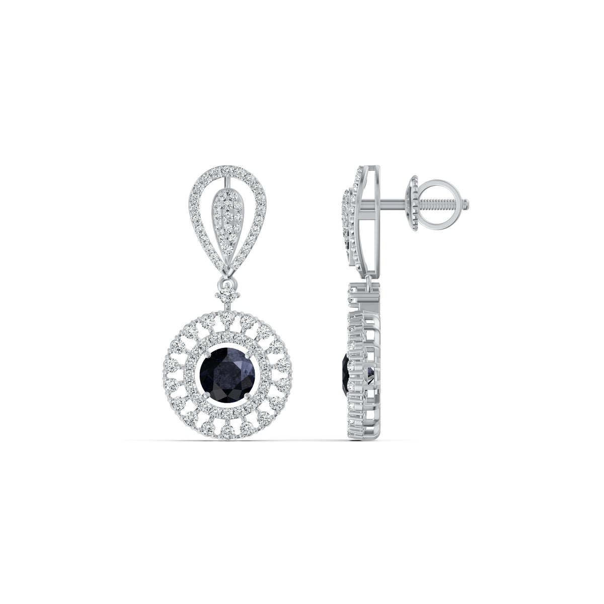 Twilight Blue Diamond Drop Earrings
