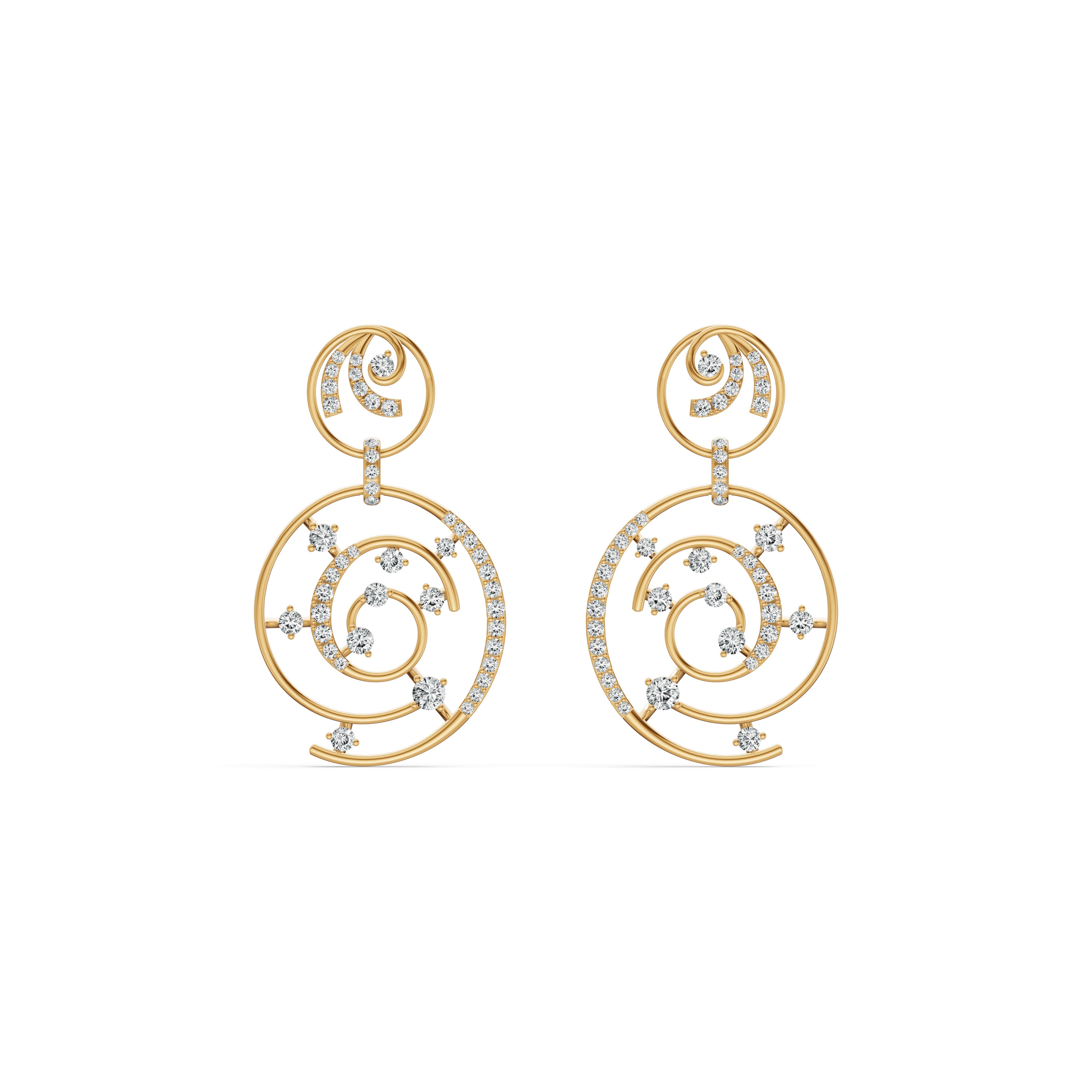 Spiral Reverie Diamond Drop Earrings