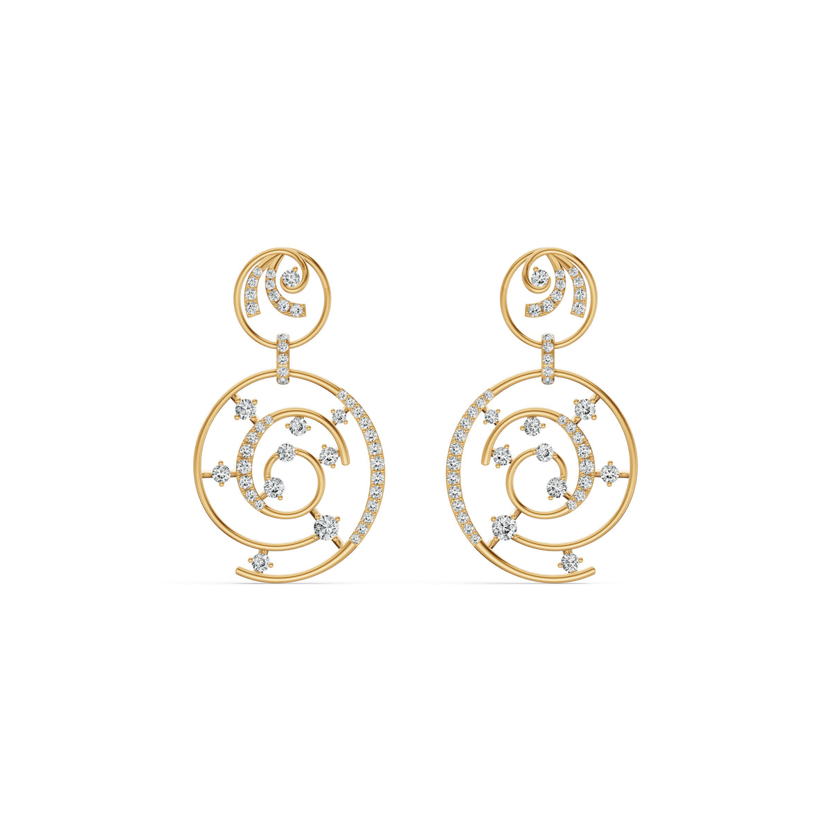 Spiral Reverie Diamond Drop Earrings