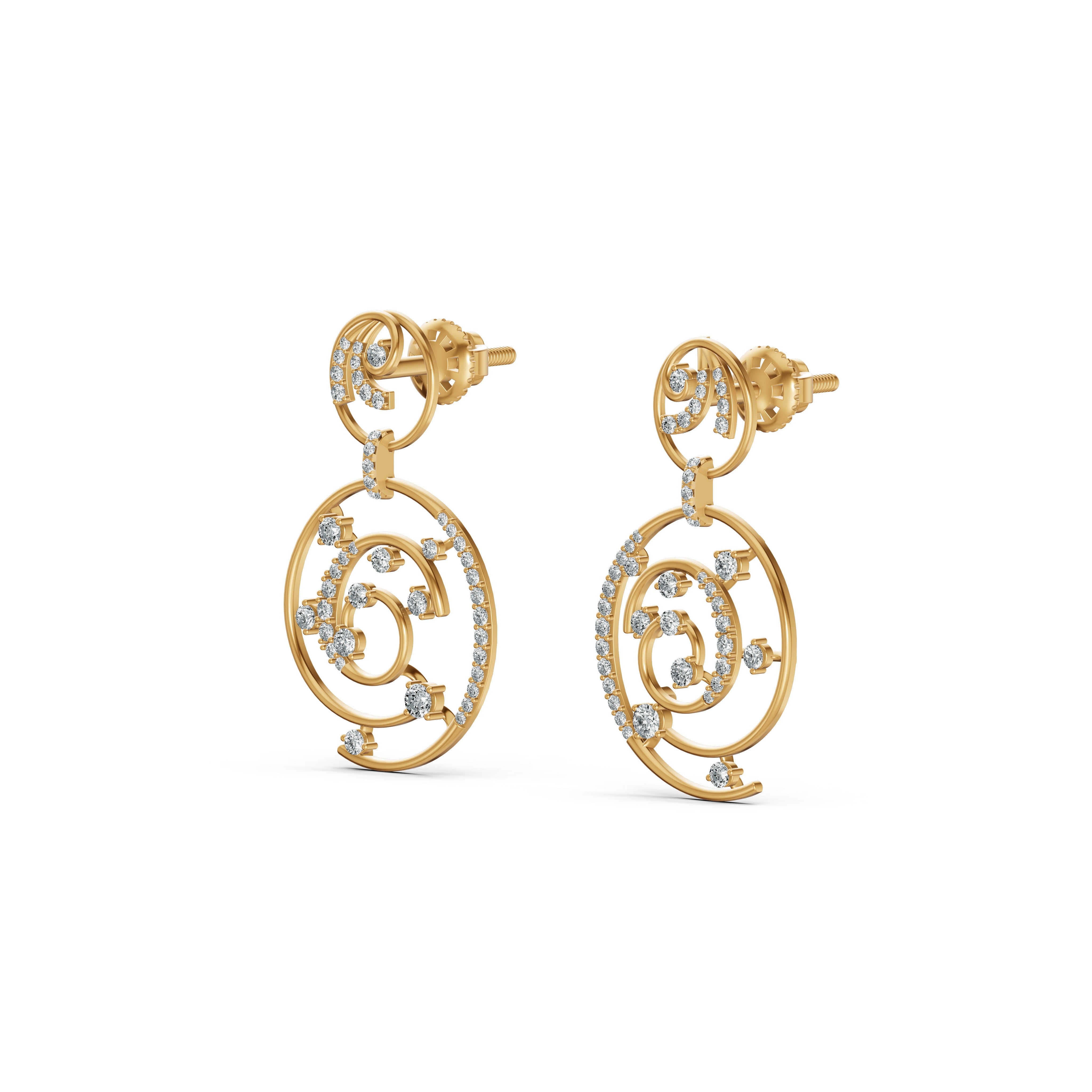 Spiral Reverie Diamond Drop Earrings