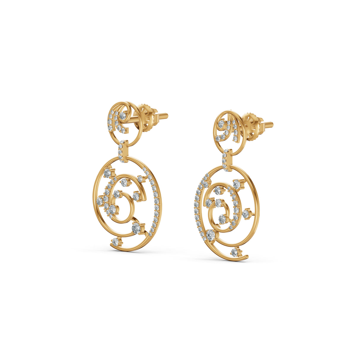 Spiral Reverie Diamond Drop Earrings
