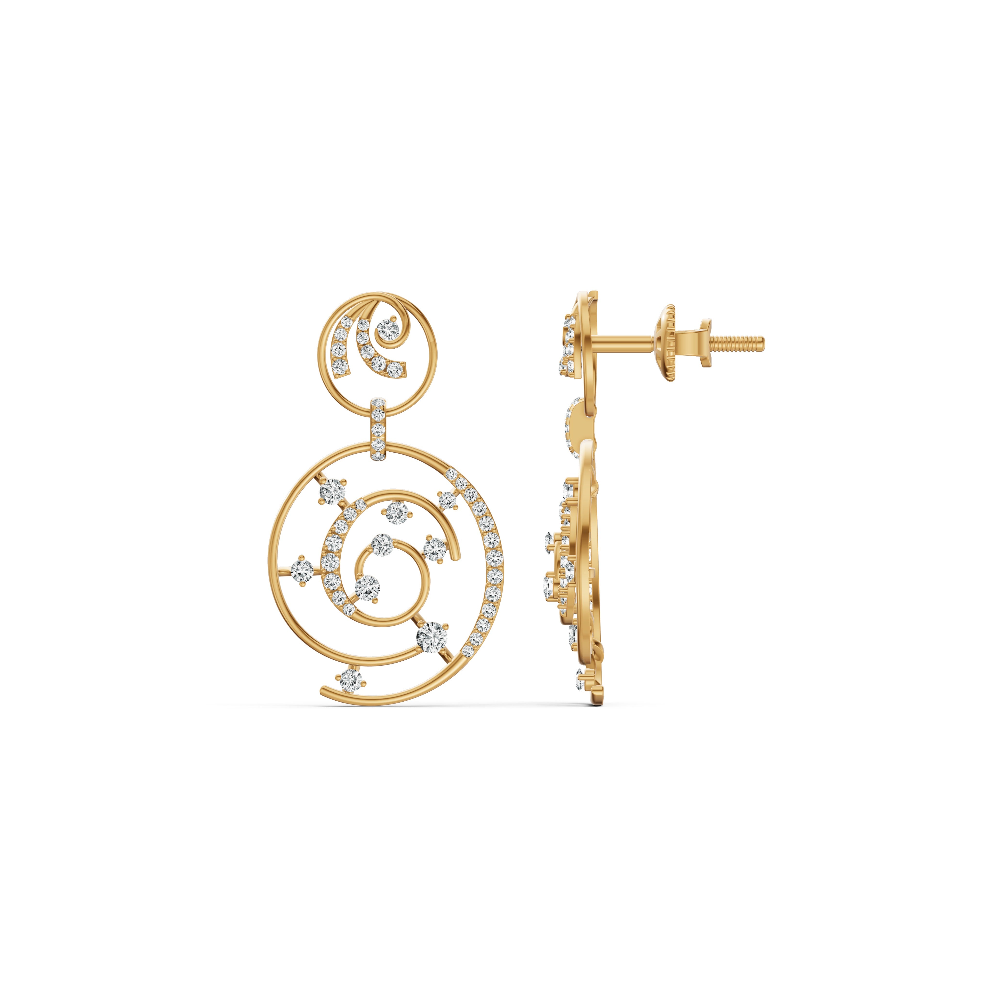 Spiral Reverie Diamond Drop Earrings