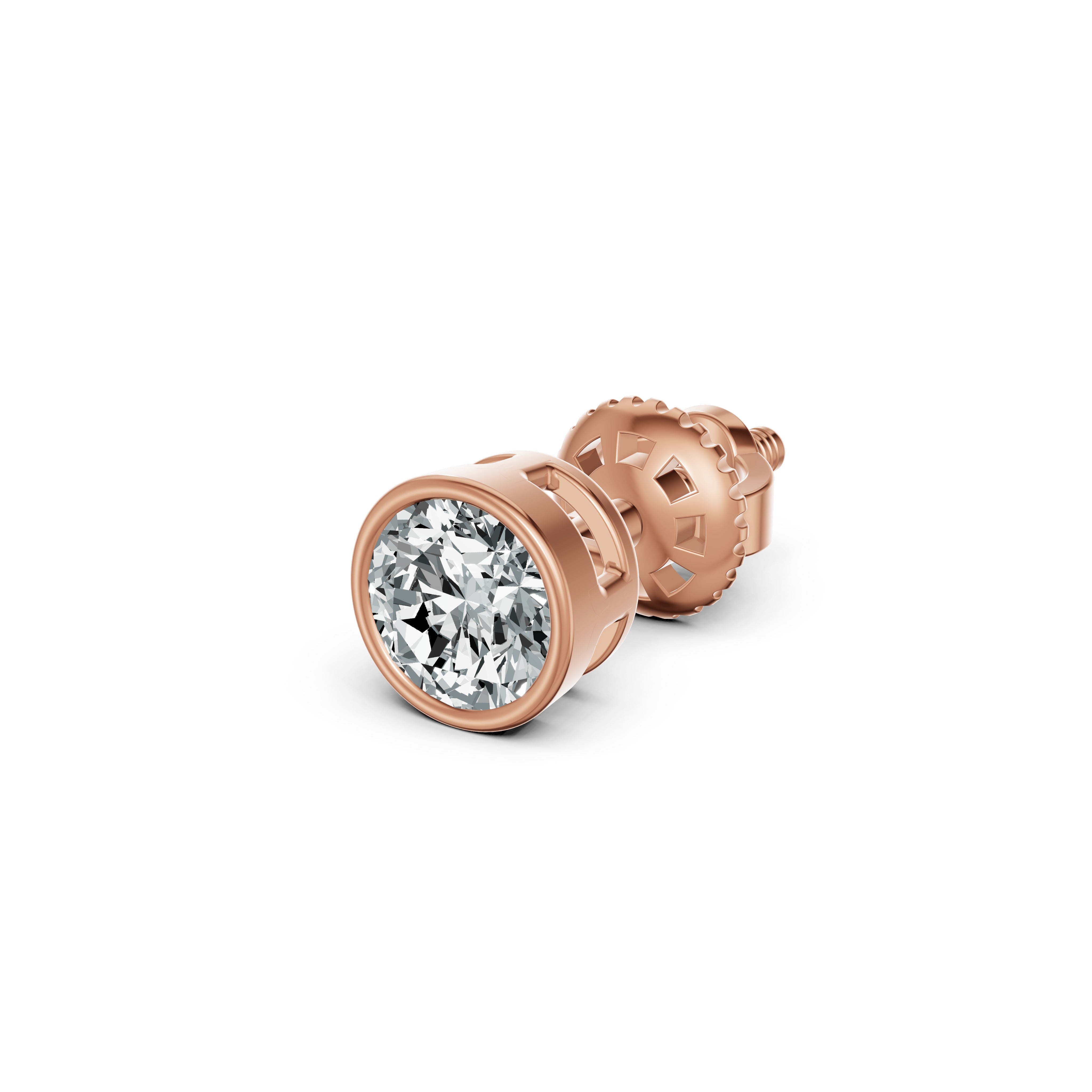 Bold Bezel Solitaire Diamond Stud