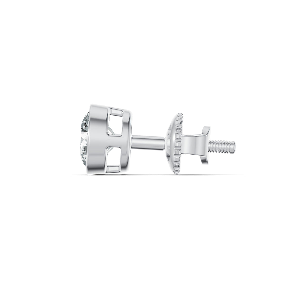 Bold Bezel Solitaire Diamond Stud