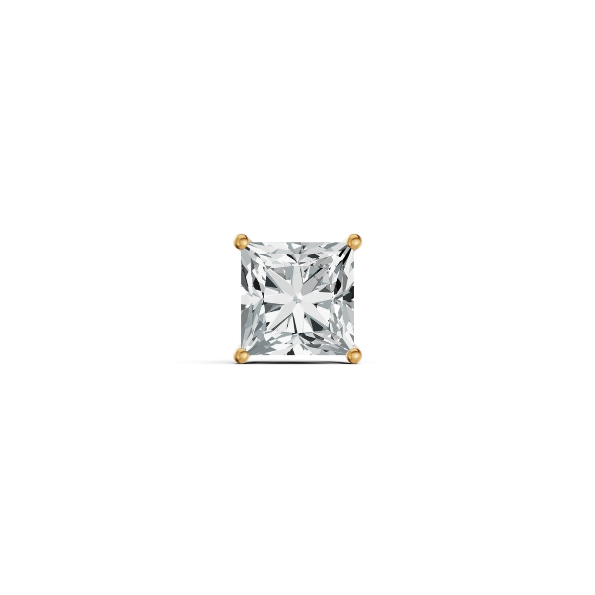 Imperial Princess Cut Solitaire Diamond Stud