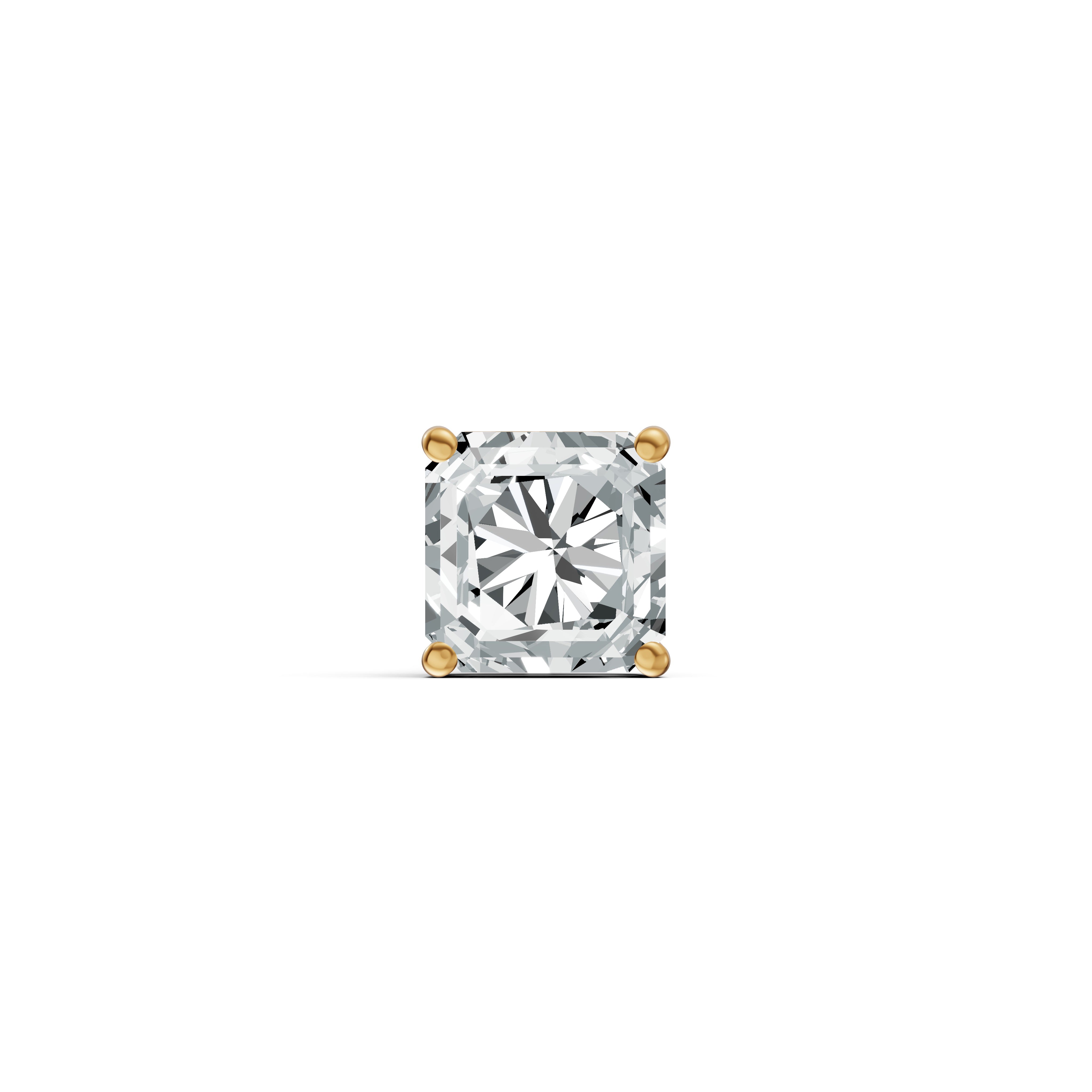 Radiant Princess Cut Solitaire Diamond Stud