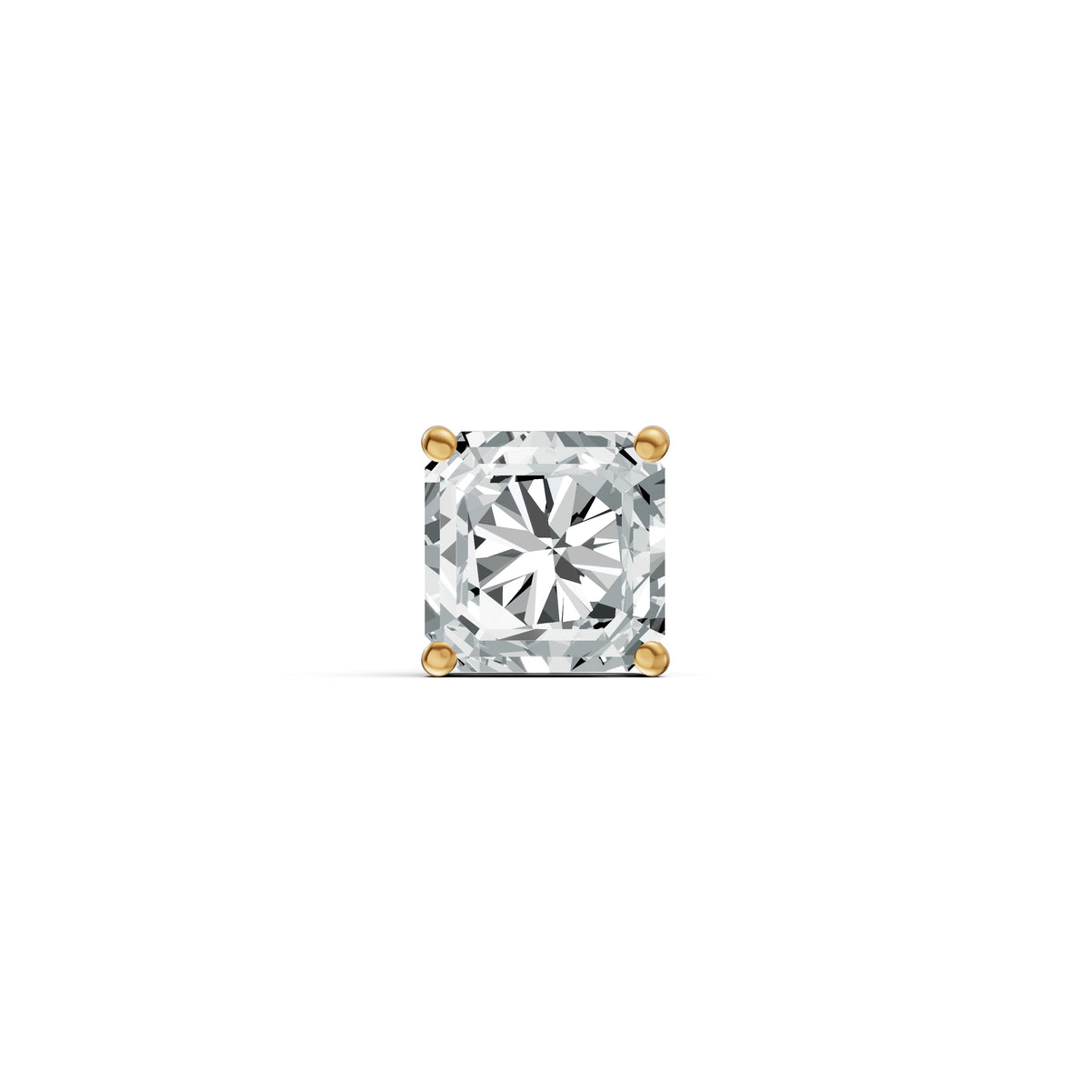 Radiant Princess Cut Solitaire Diamond Stud