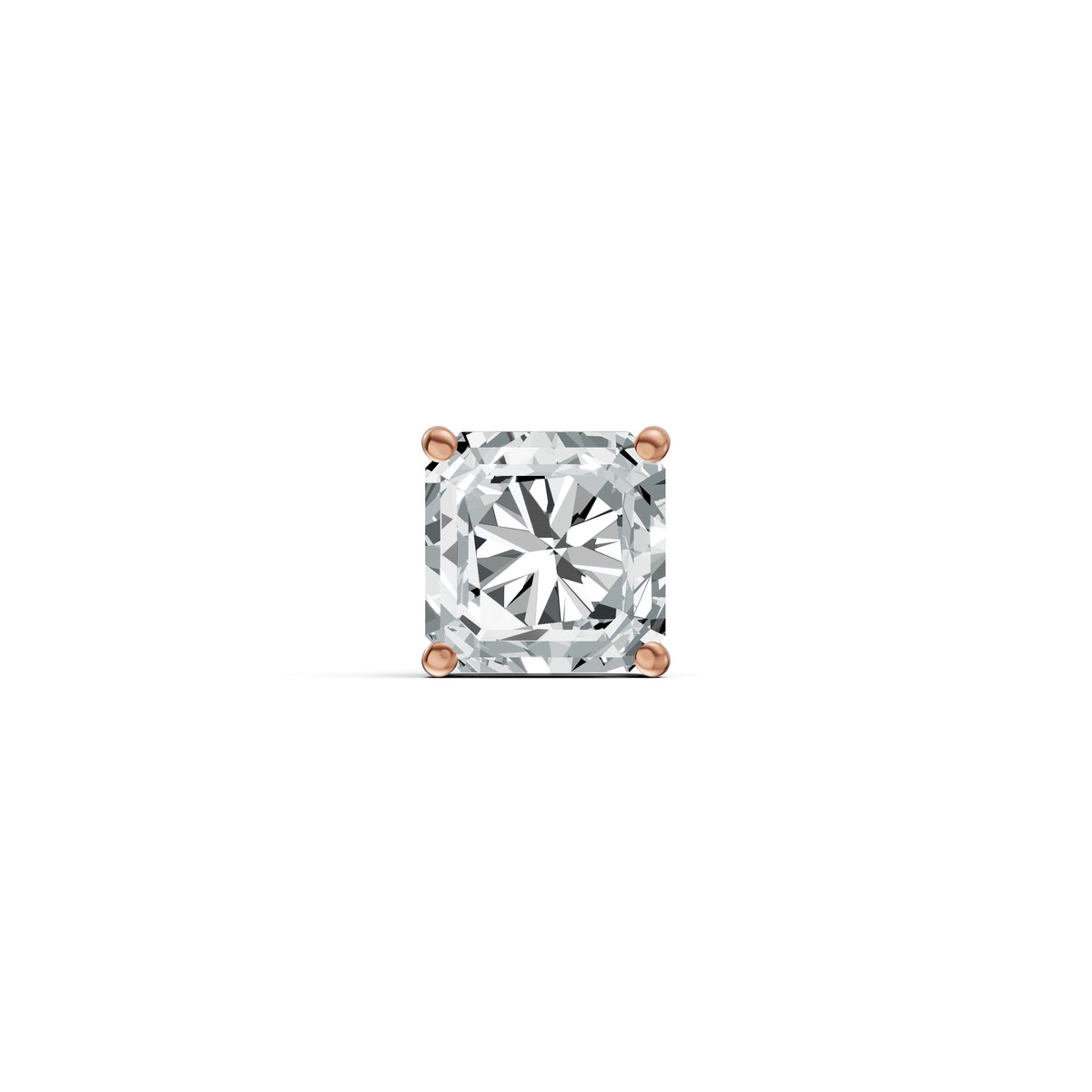 Radiant Princess Cut Solitaire Diamond Stud