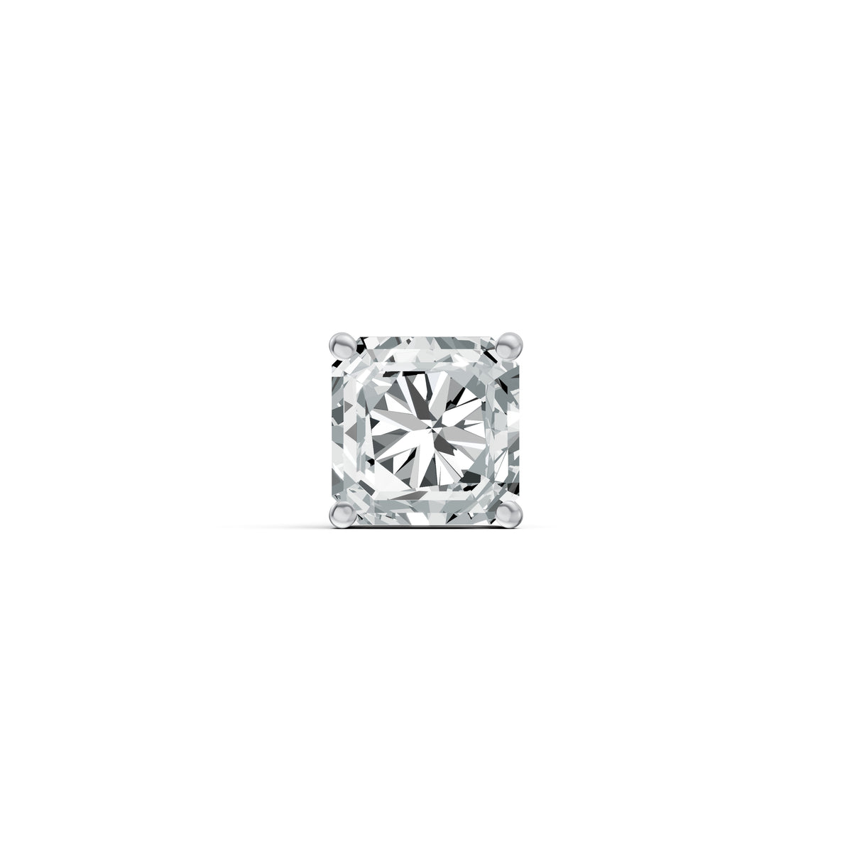 Radiant Princess Cut Solitaire Diamond Stud