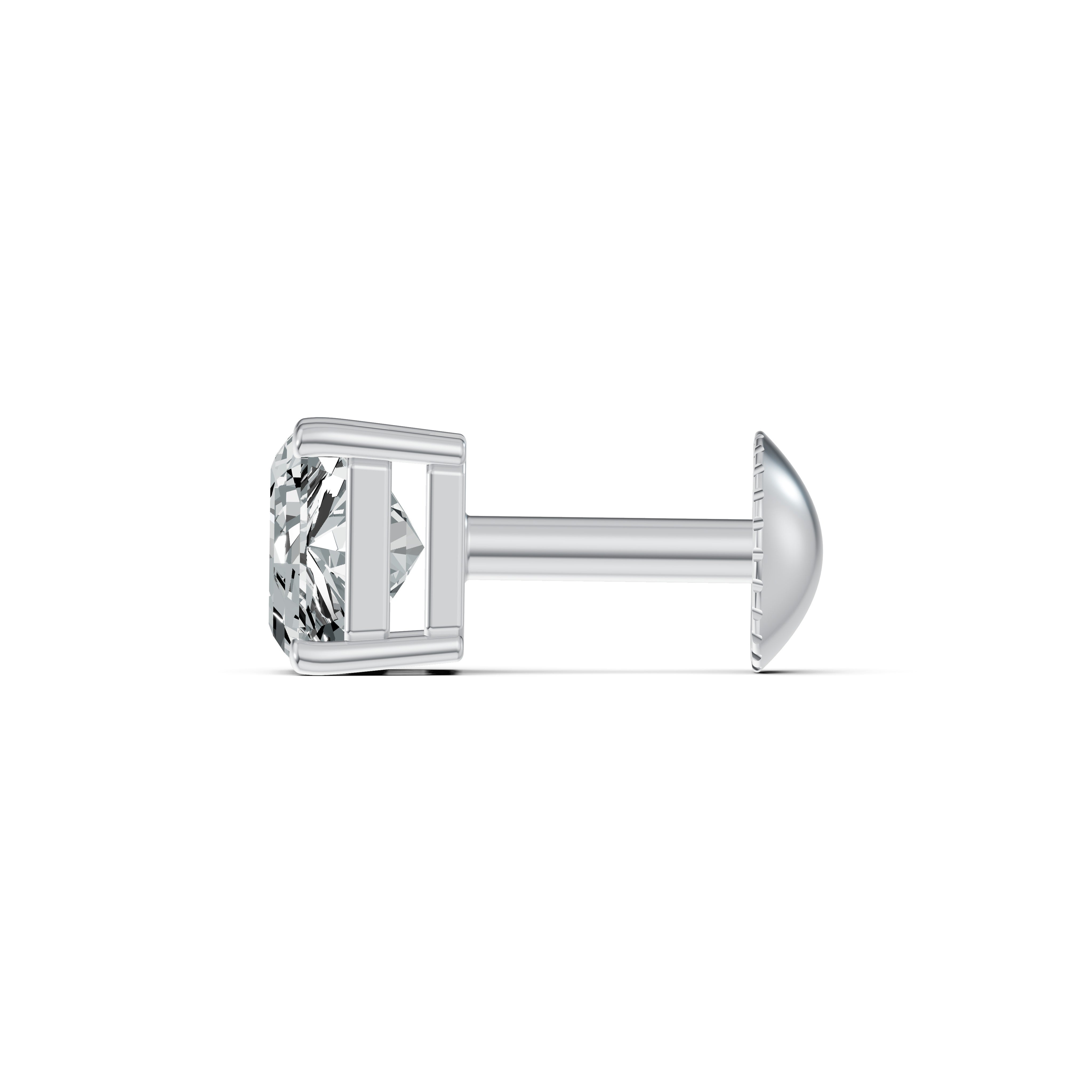 Radiant Princess Cut Solitaire Diamond Stud