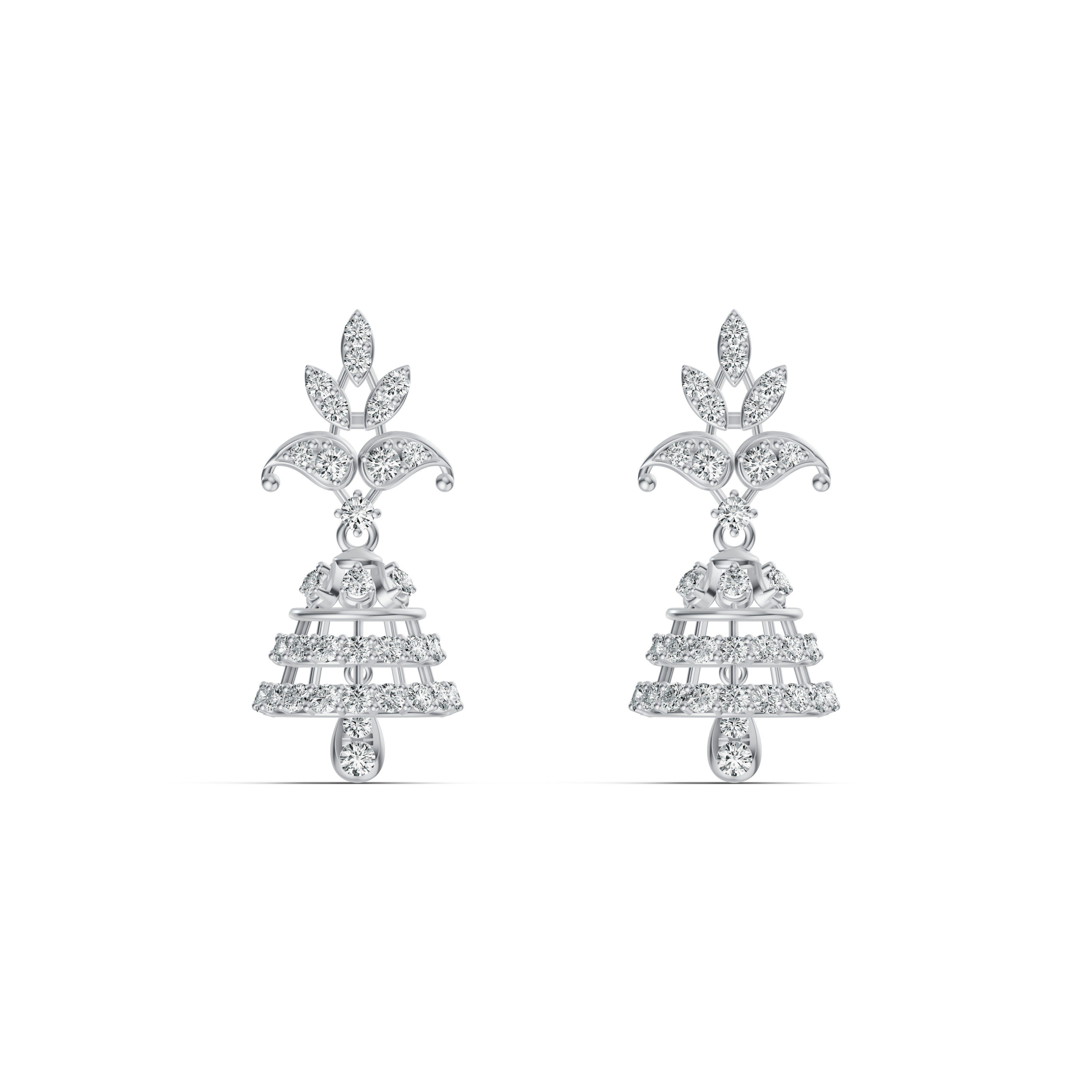 Classic Diamond & Gold Jhumka Earrings