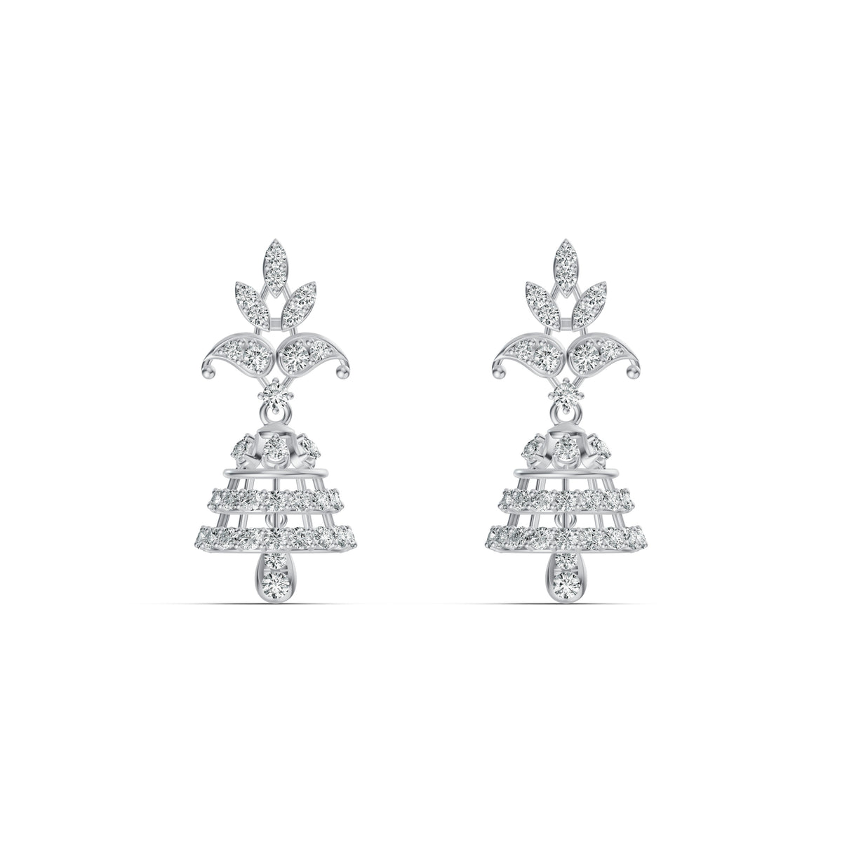 Classic Diamond & Gold Jhumka Earrings
