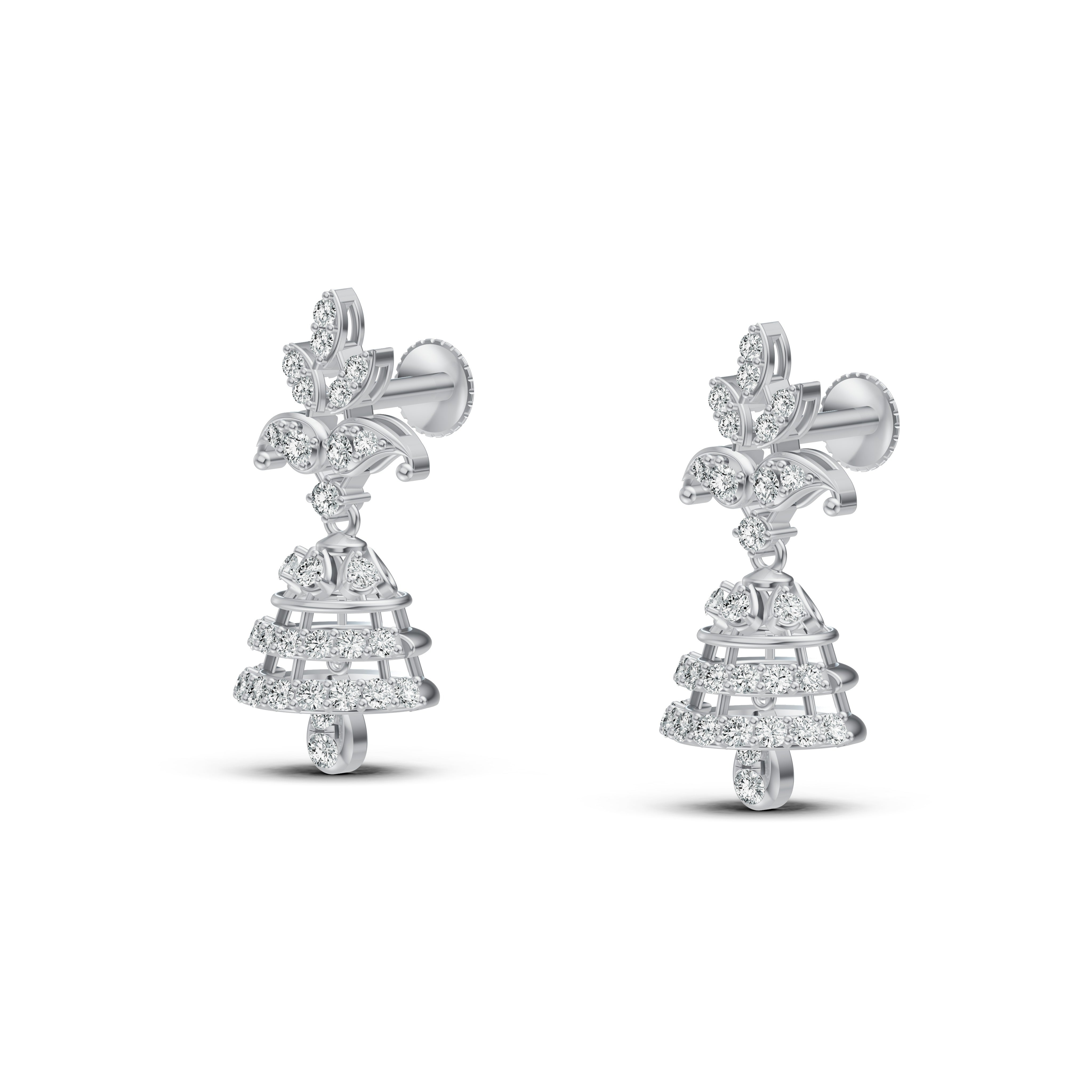 Classic Diamond & Gold Jhumka Earrings