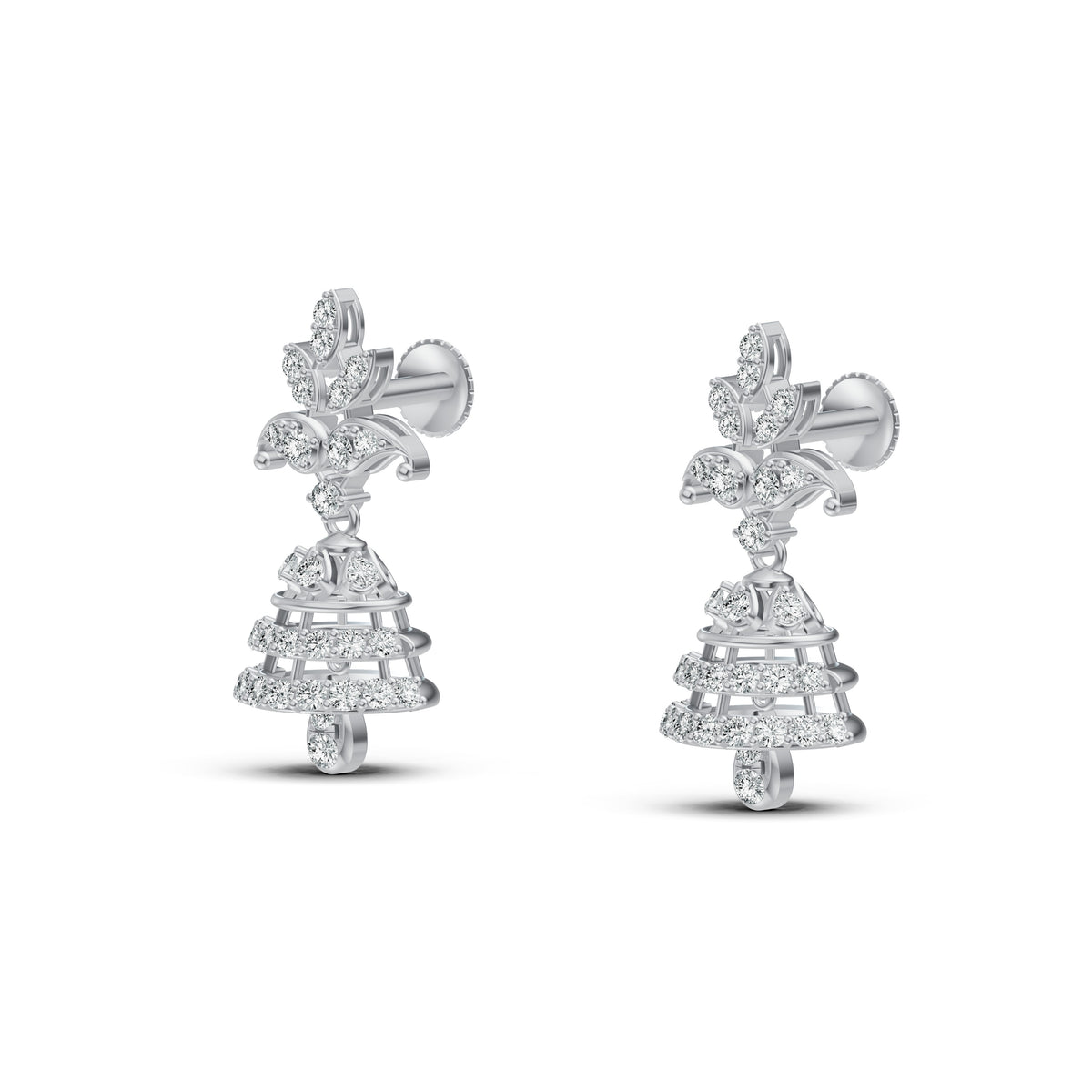 Classic Diamond & Gold Jhumka Earrings