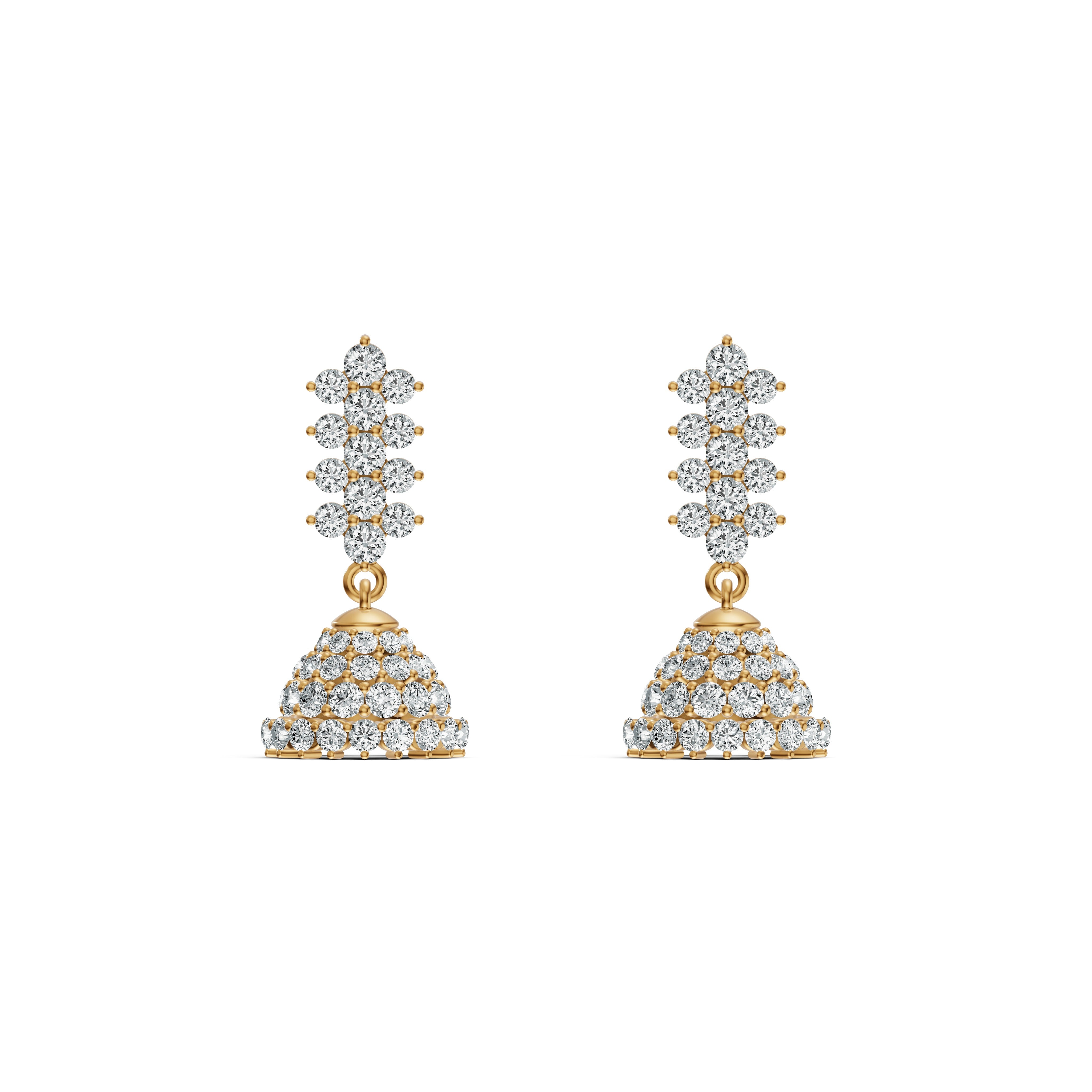 Floral Cluster Diamond Jhumka