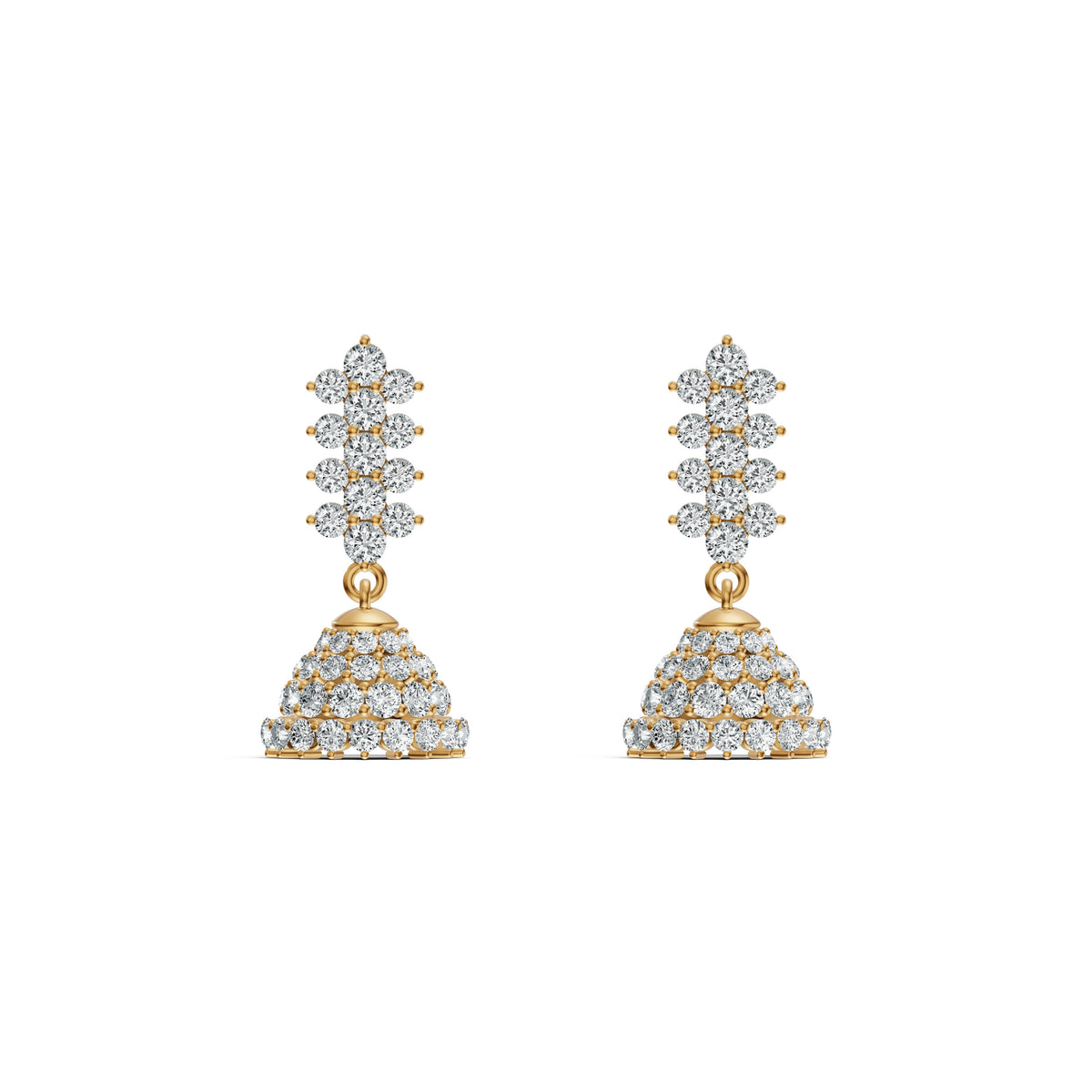 Floral Cluster Diamond Jhumka