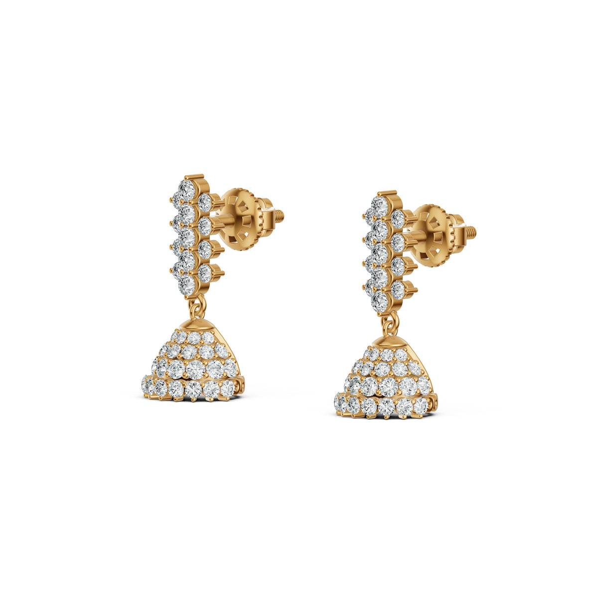 Floral Cluster Diamond Jhumka