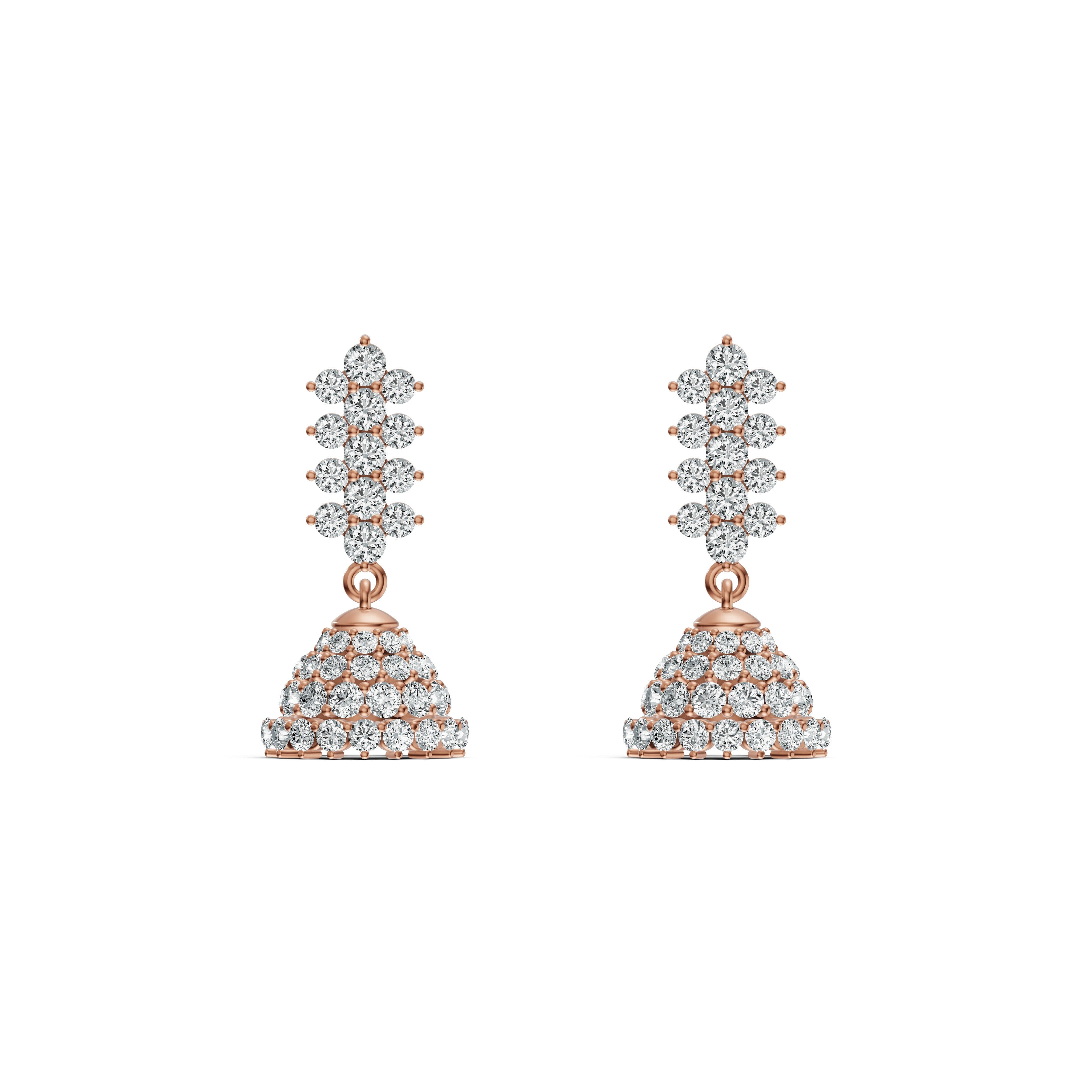 Floral Cluster Diamond Jhumka