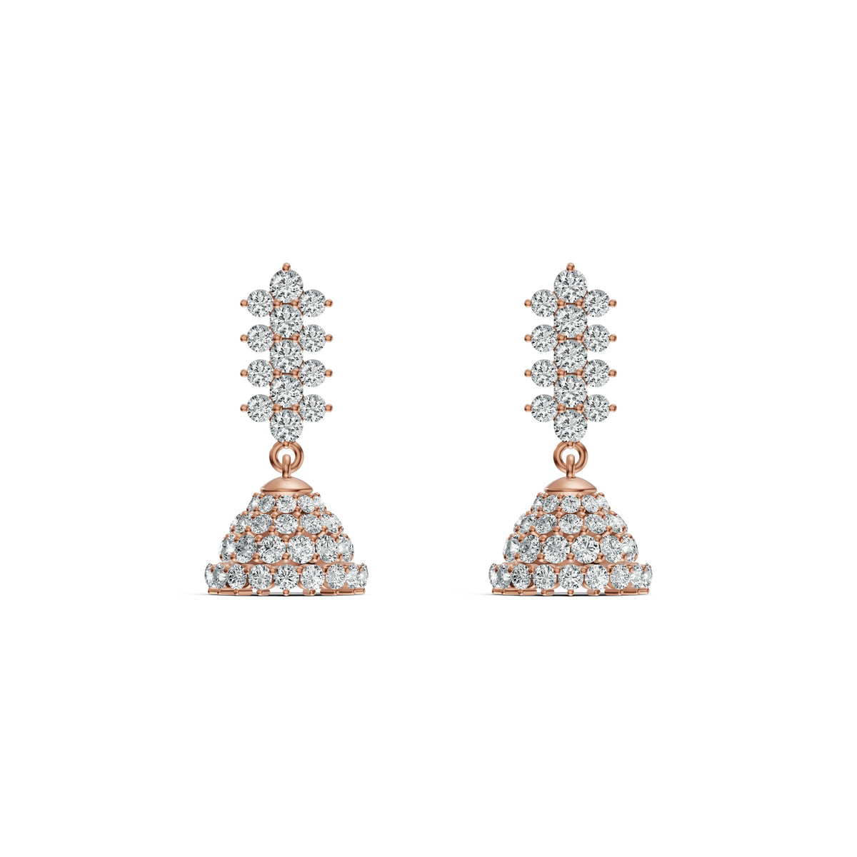 Floral Cluster Diamond Jhumka