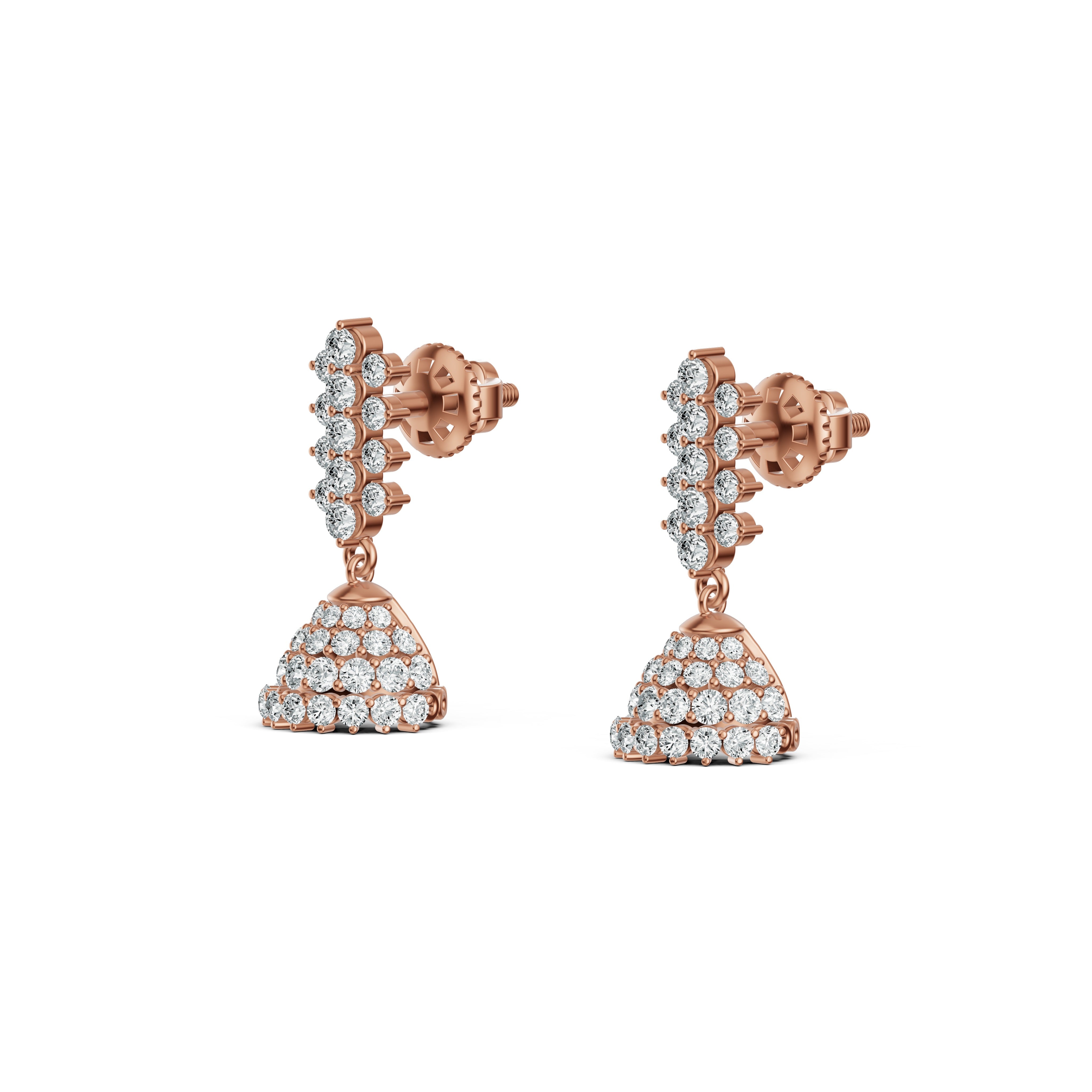 Floral Cluster Diamond Jhumka