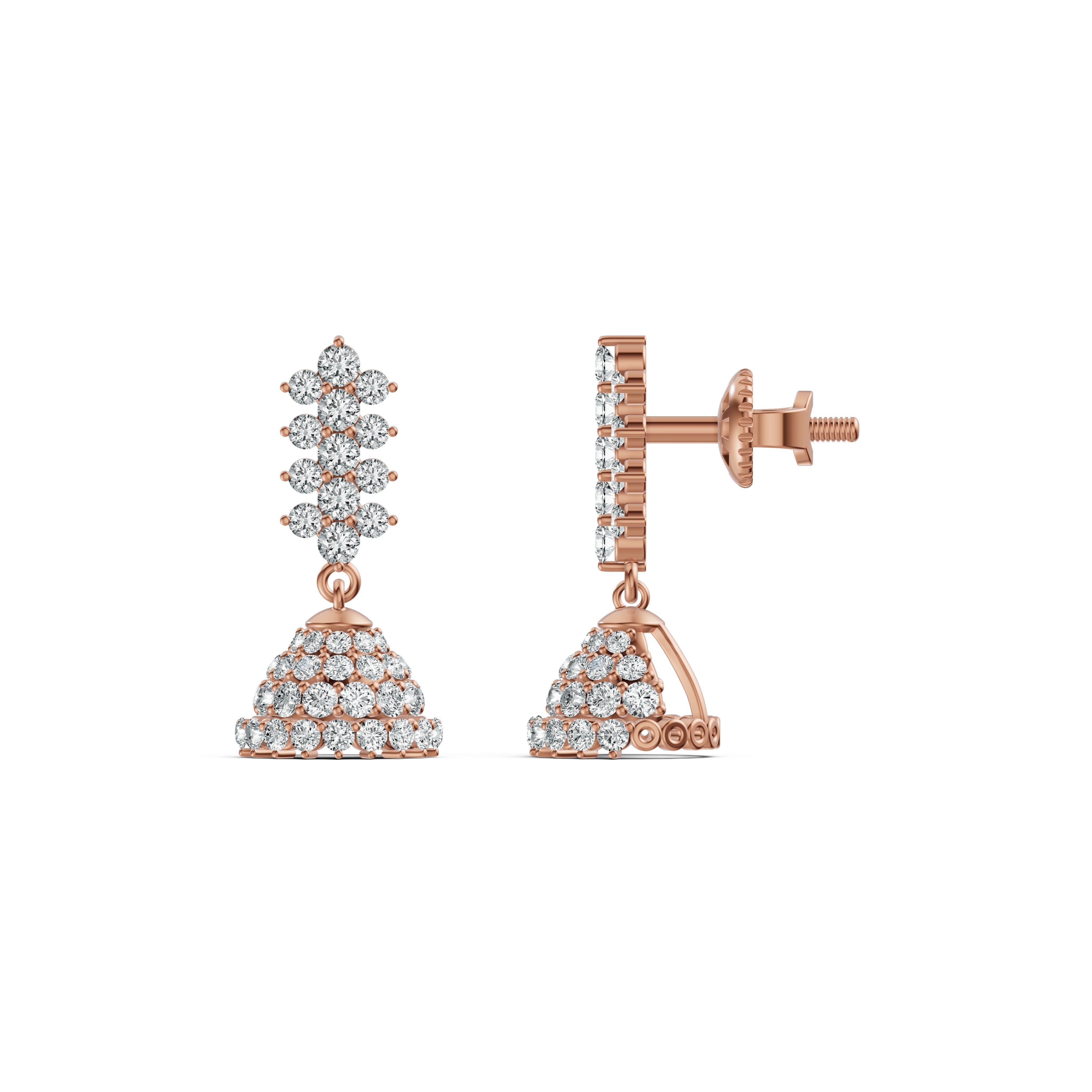 Floral Cluster Diamond Jhumka