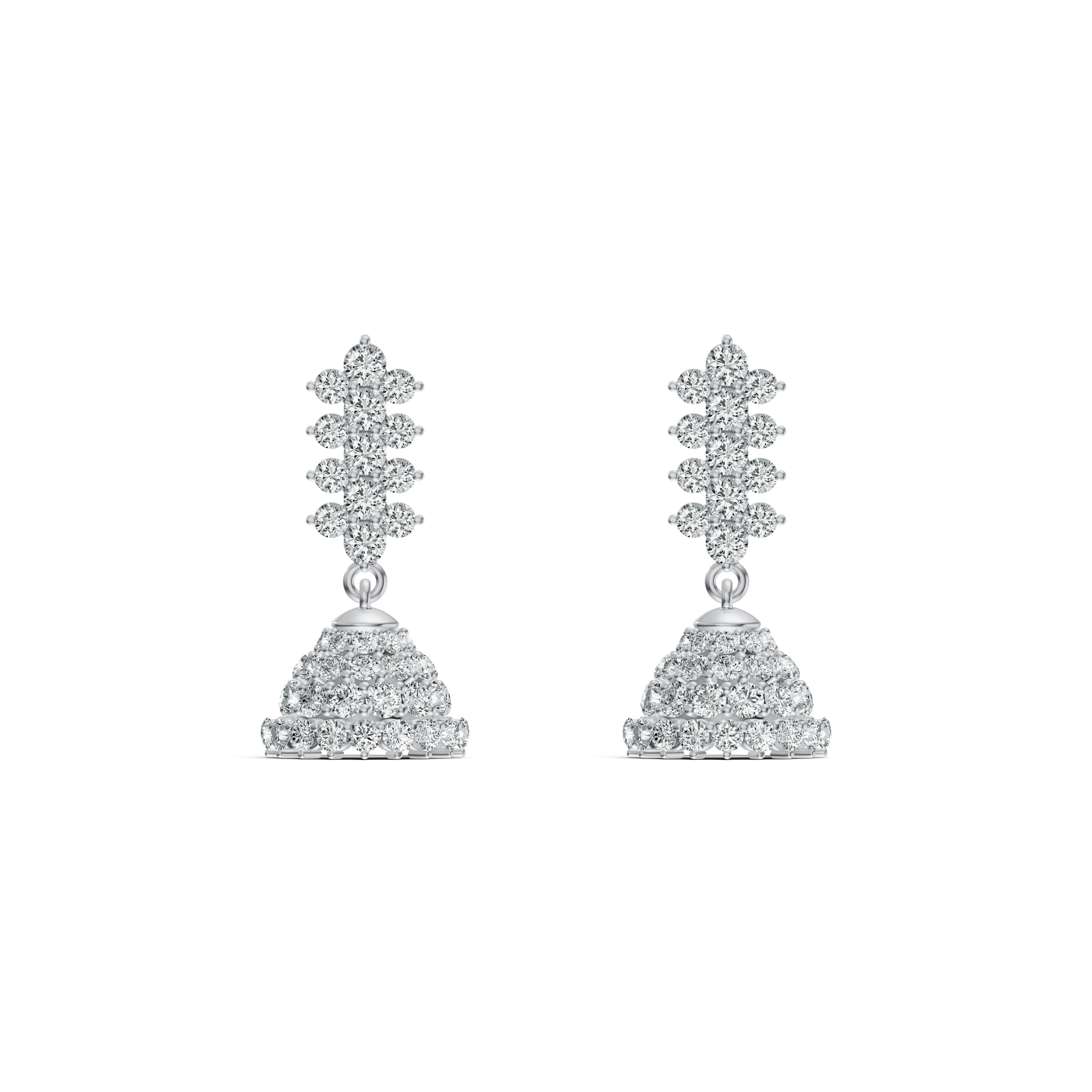 Floral Cluster Diamond Jhumka