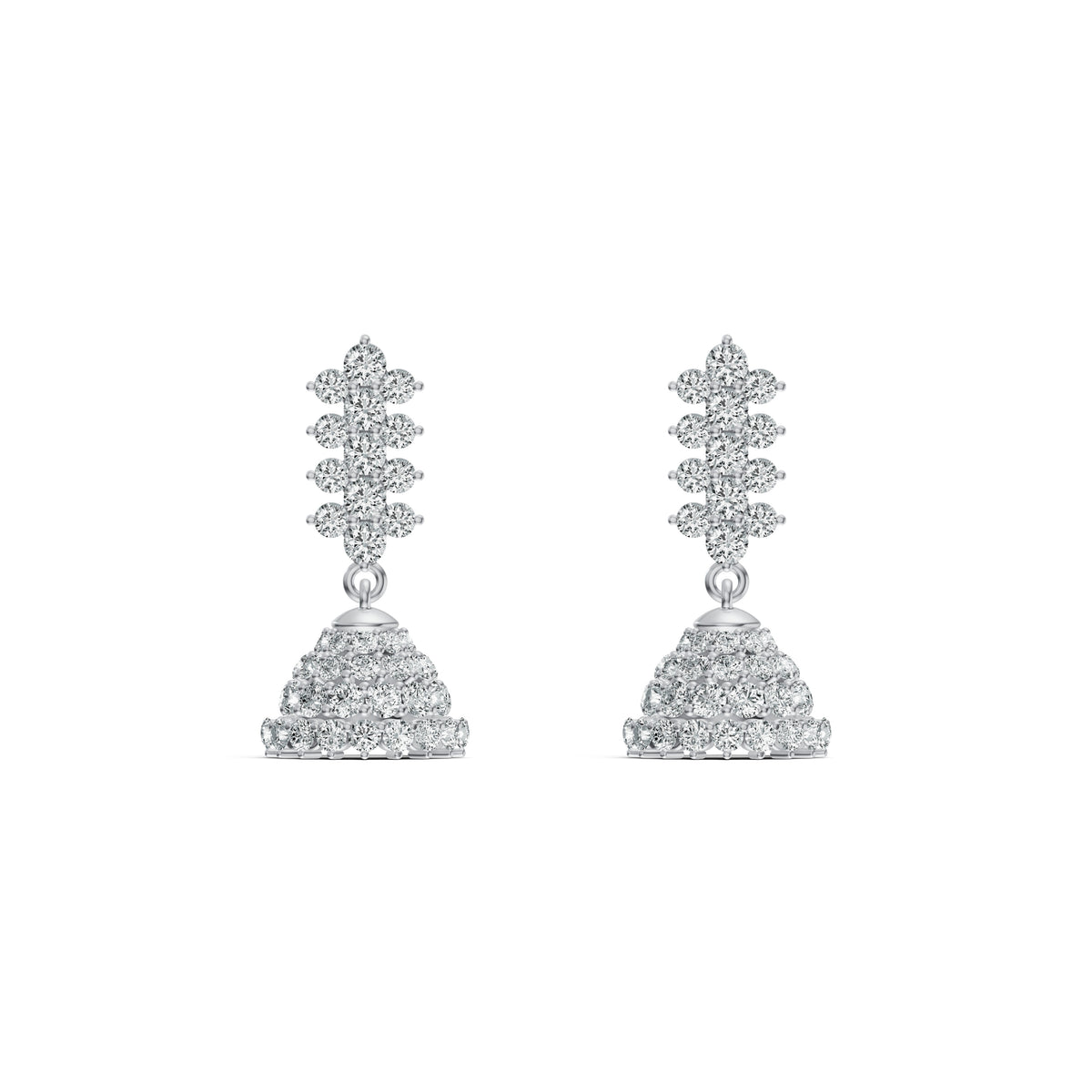 Floral Cluster Diamond Jhumka