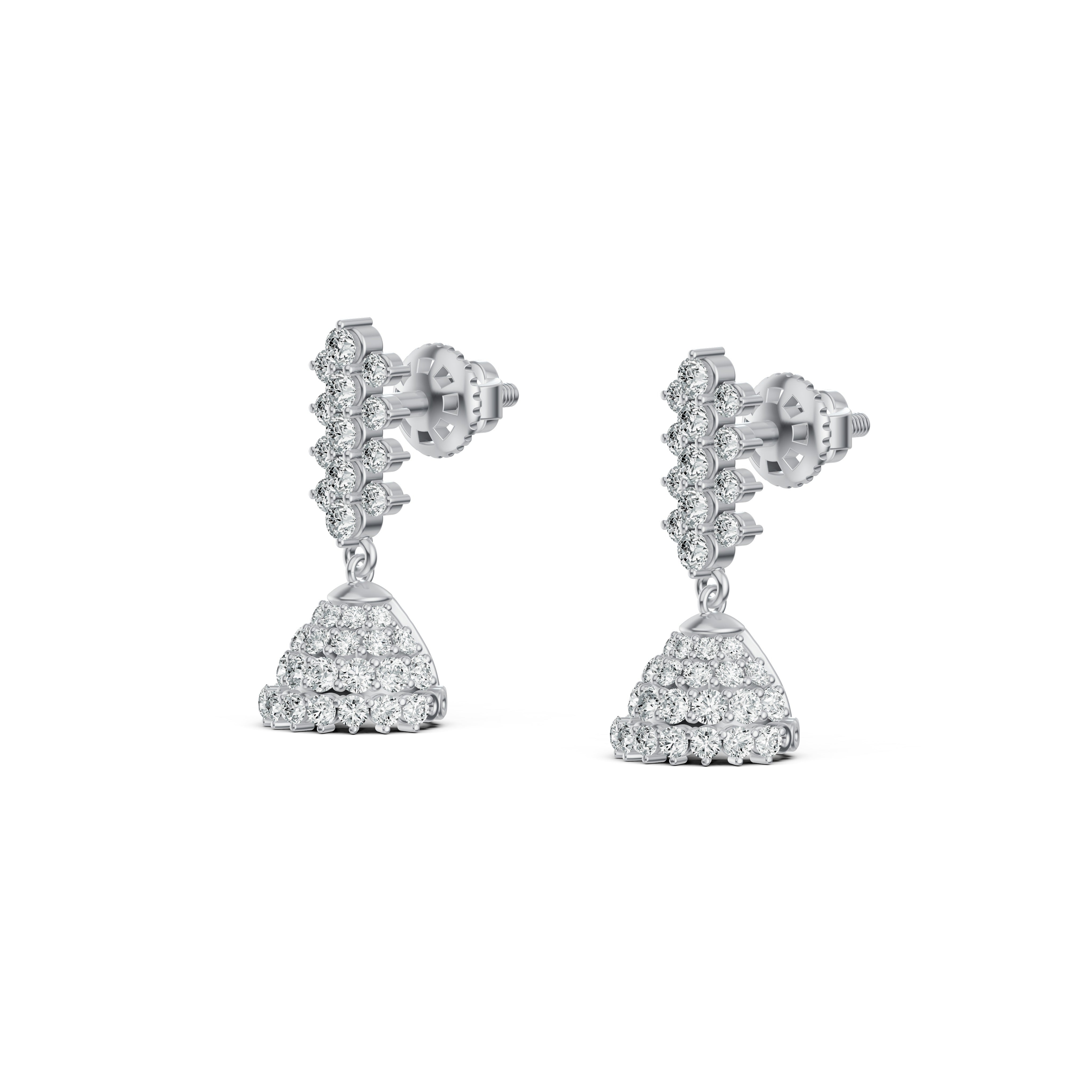 Floral Cluster Diamond Jhumka