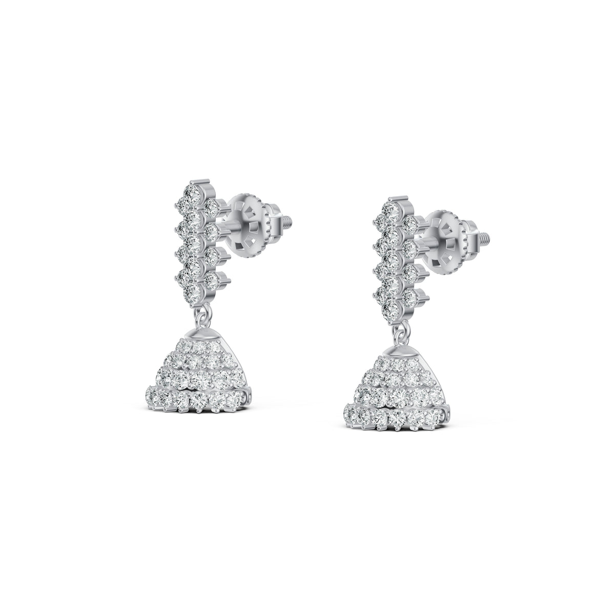 Floral Cluster Diamond Jhumka