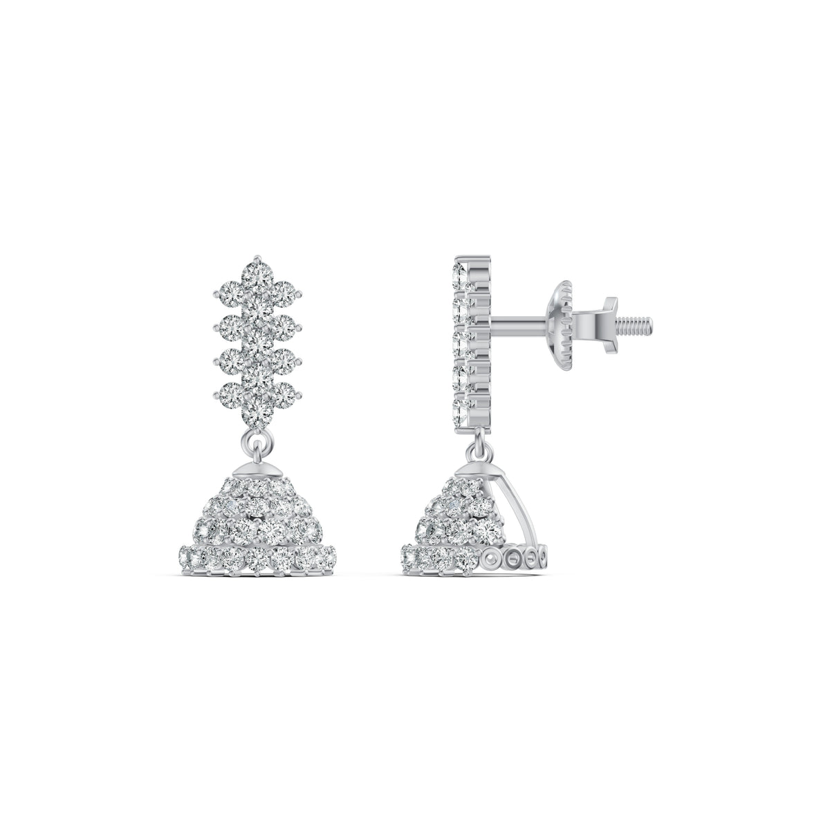 Floral Cluster Diamond Jhumka