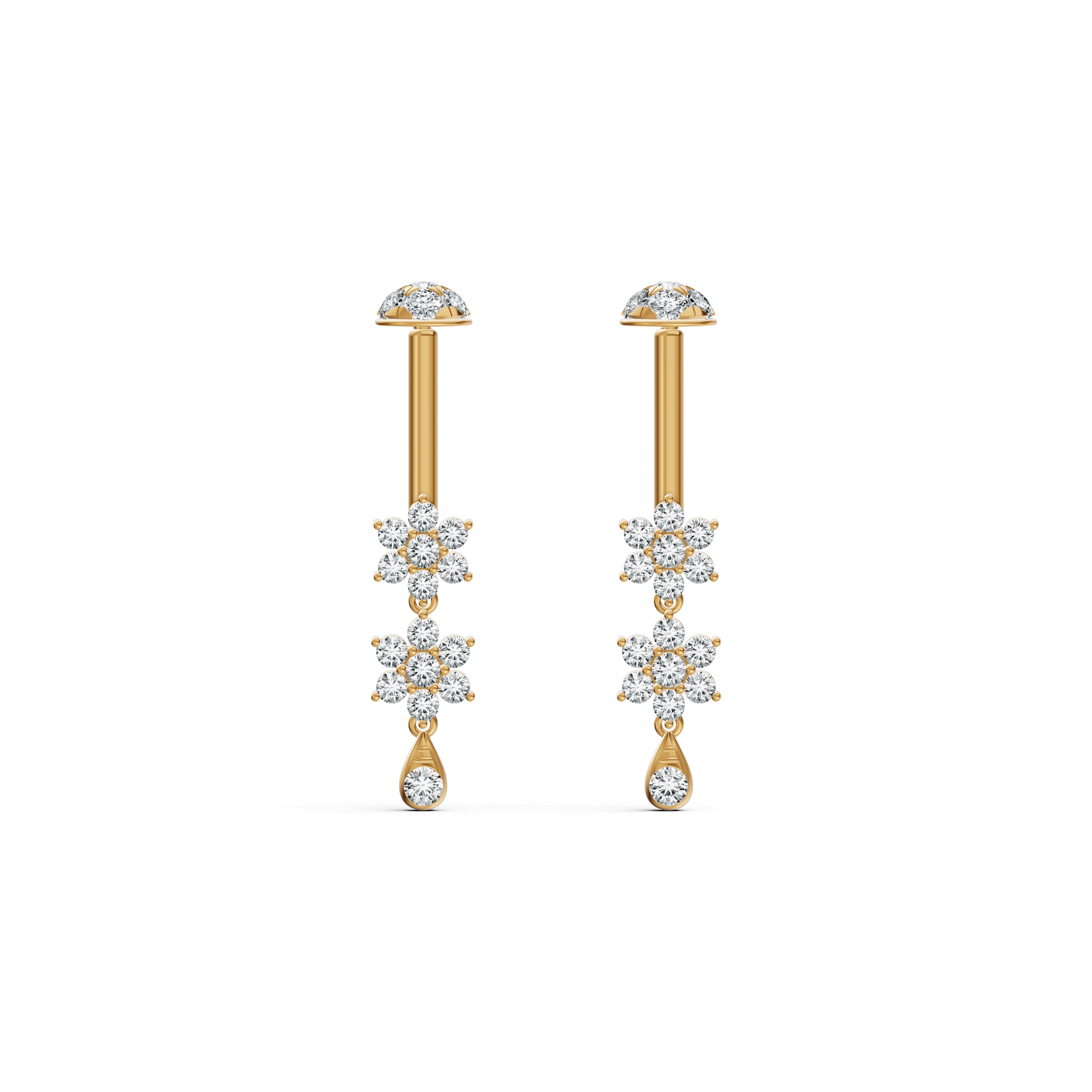 Twin Bloom Diamond Koppu Earrings
