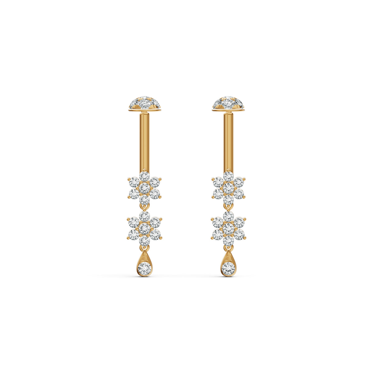 Twin Bloom Diamond Koppu Earrings