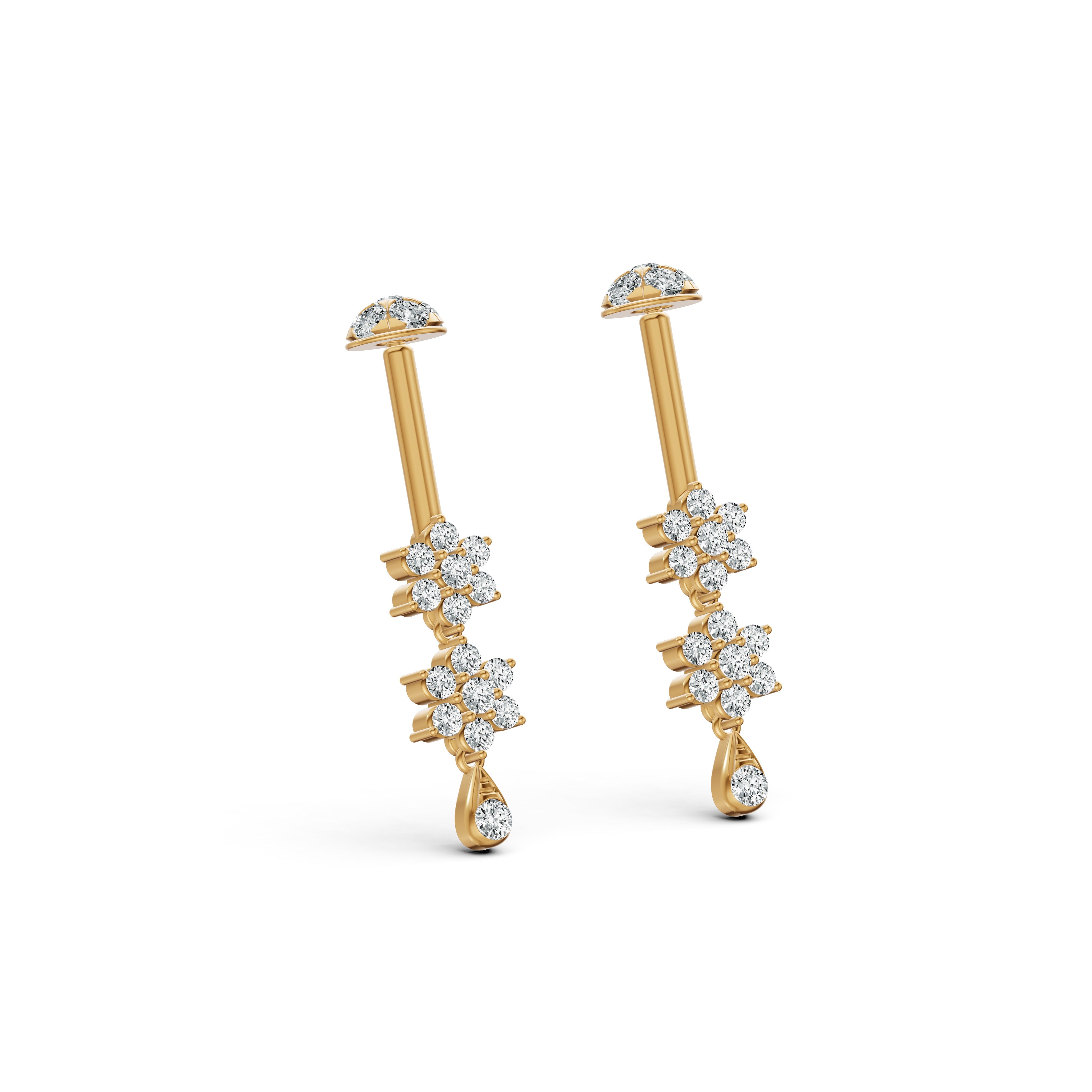 Twin Bloom Diamond Koppu Earrings