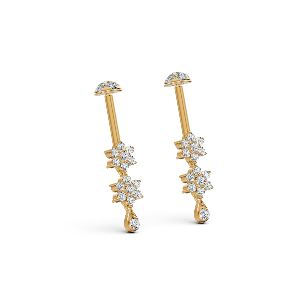 Twin Bloom Diamond Koppu Earrings